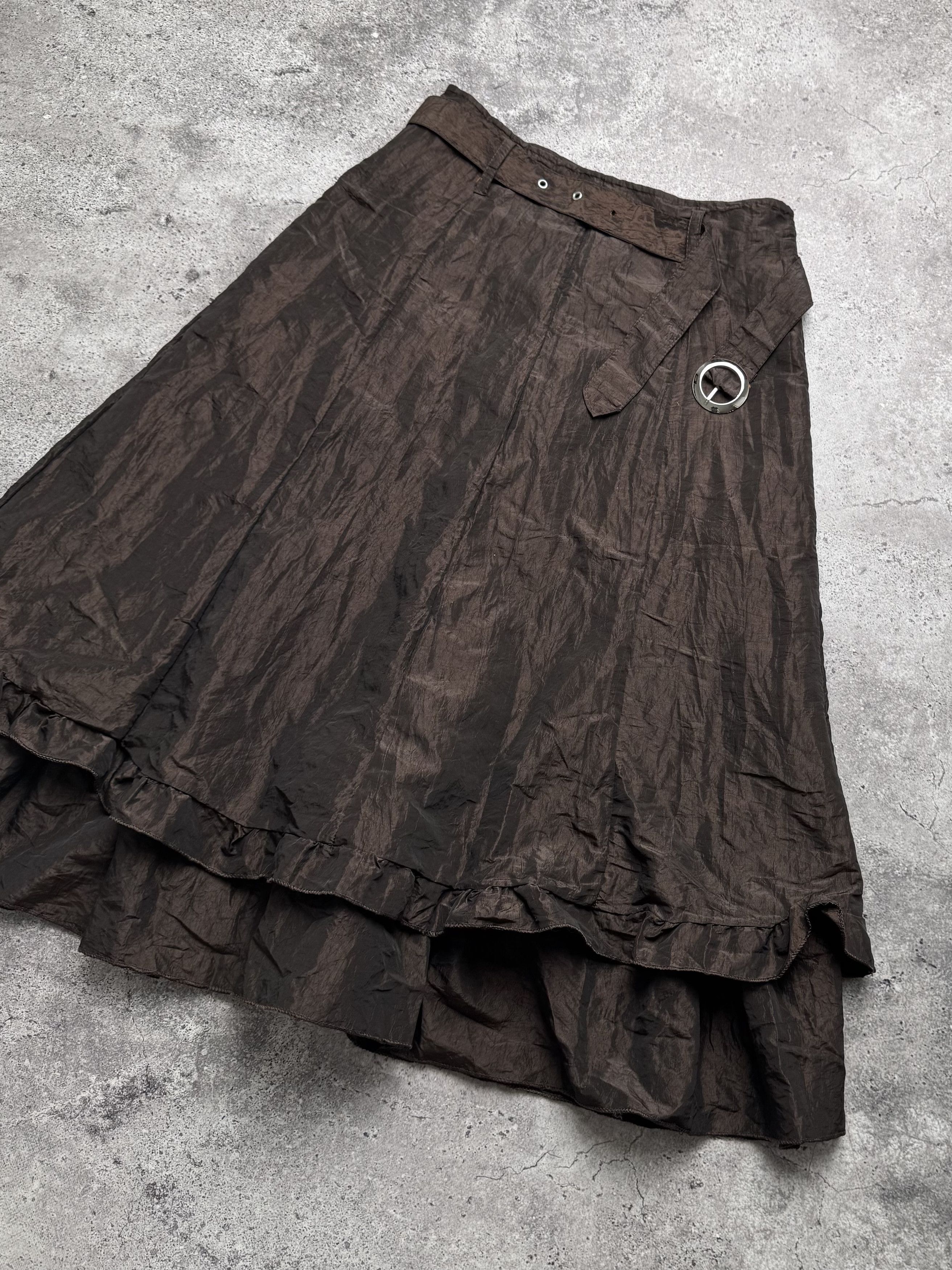 Japanese Brand Vintage Flare Skirt With Belt C669(V583)(E8) Size 27" / US 4 / IT 40 - 3 Thumbnail