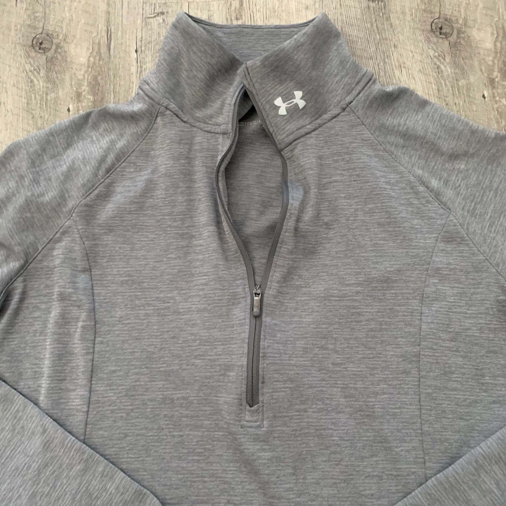 Under Armour Under Armour Threadborne 1/4 Zip Pullover Womens Medium Gray HeatGear Thumbhole Shirt Size M / US 6-8 / IT 42-44 - 7 Thumbnail