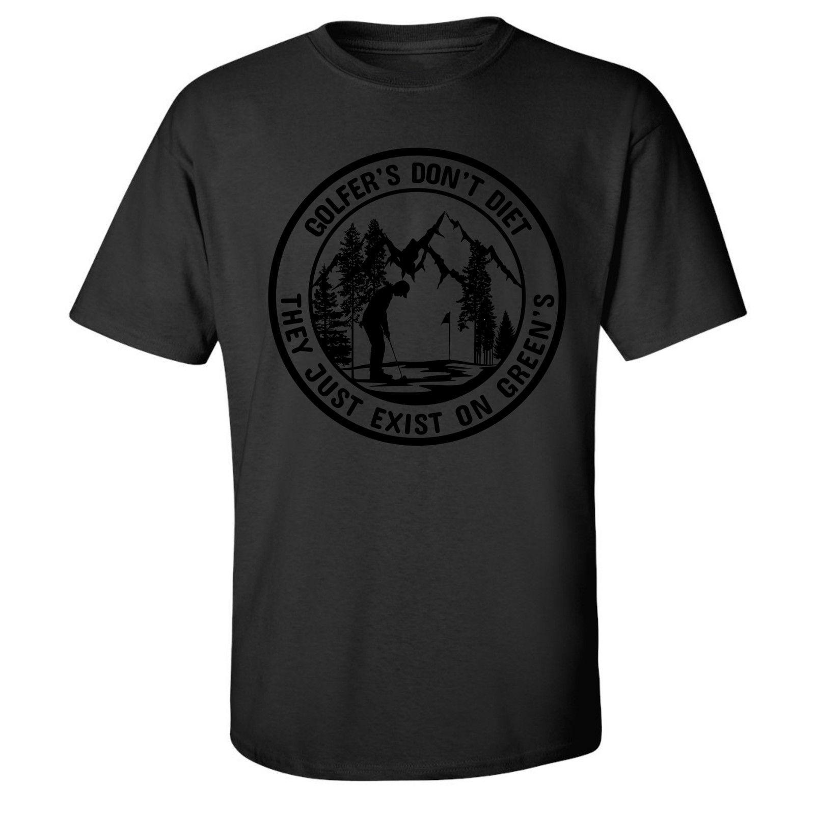 Gildan Golfers Don't Diet On Greens Funny Man Putting T-Shirt Size US L / EU 52-54 / 3 - 7 Thumbnail