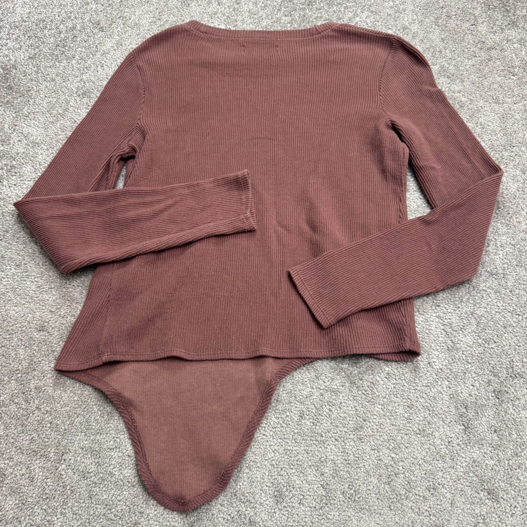 Madewell Madewell Texture & Thread Side Drape Ribbed Knit Top Womens Small Mauve Pink Shirt Casual Knit Blouse Size S / US 4 / IT 40 - 2 Thumbnail
