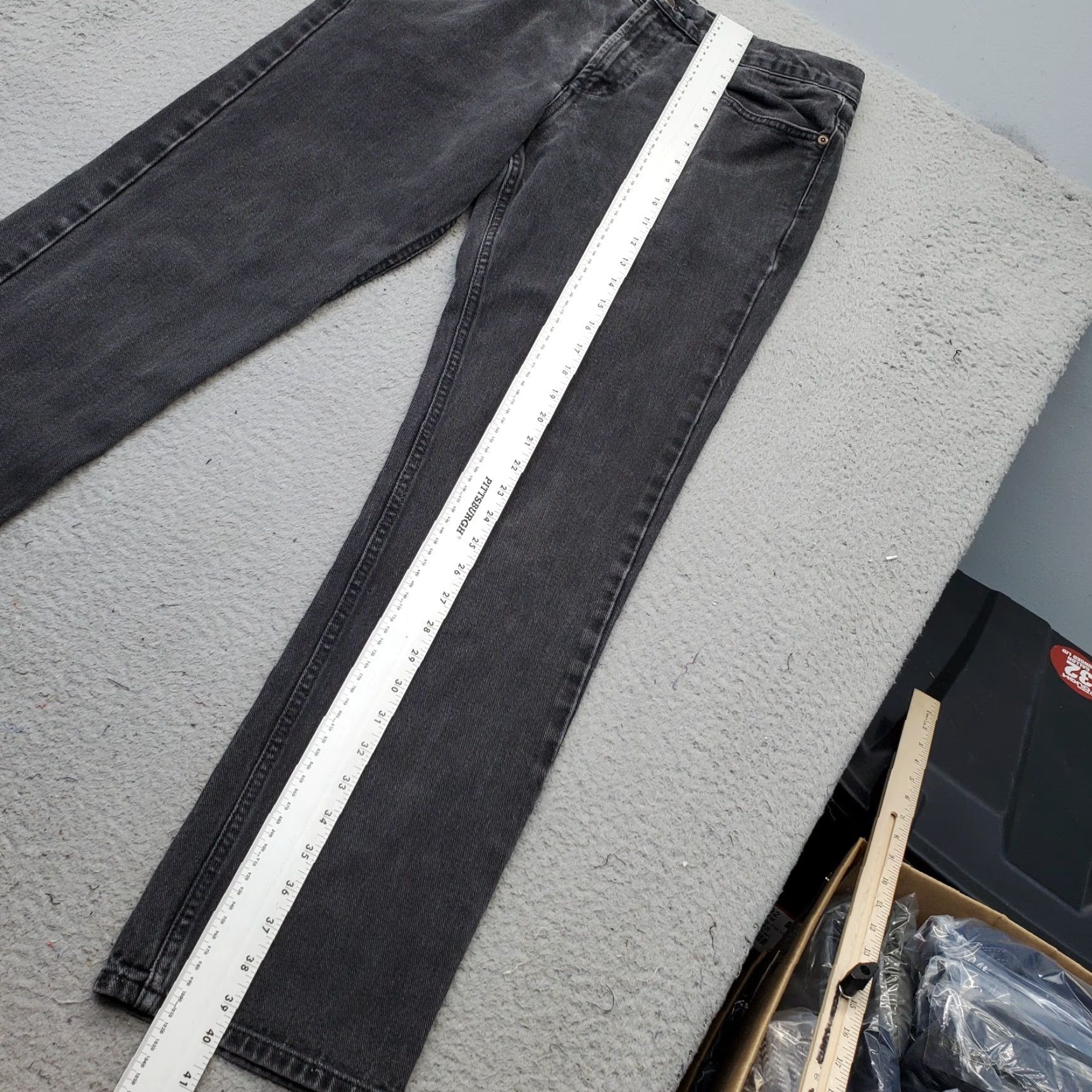 Vintage BCC Blues Straight Jeans Mens Size 34 Black Regular 5-Pocket Design Denim Jeans Regular Fit Flat Front 32in Inseam Size US 34 / EU 50 - 4 Thumbnail