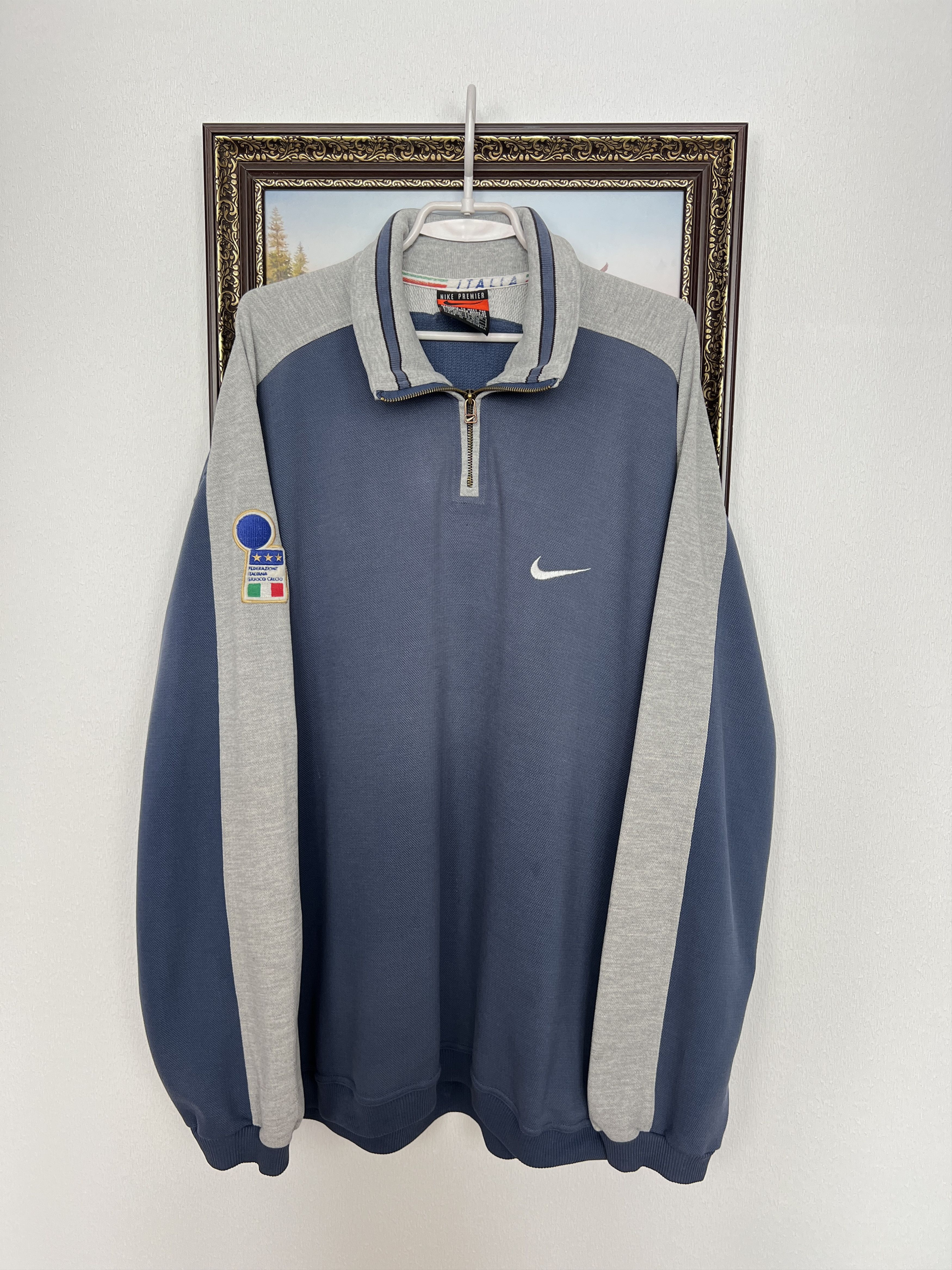 Nike Vintage 90's Nike Italy Football Sweatshirt Soccer Track Top Size US L / EU 52-54 / 3 - 1 Thumbnail