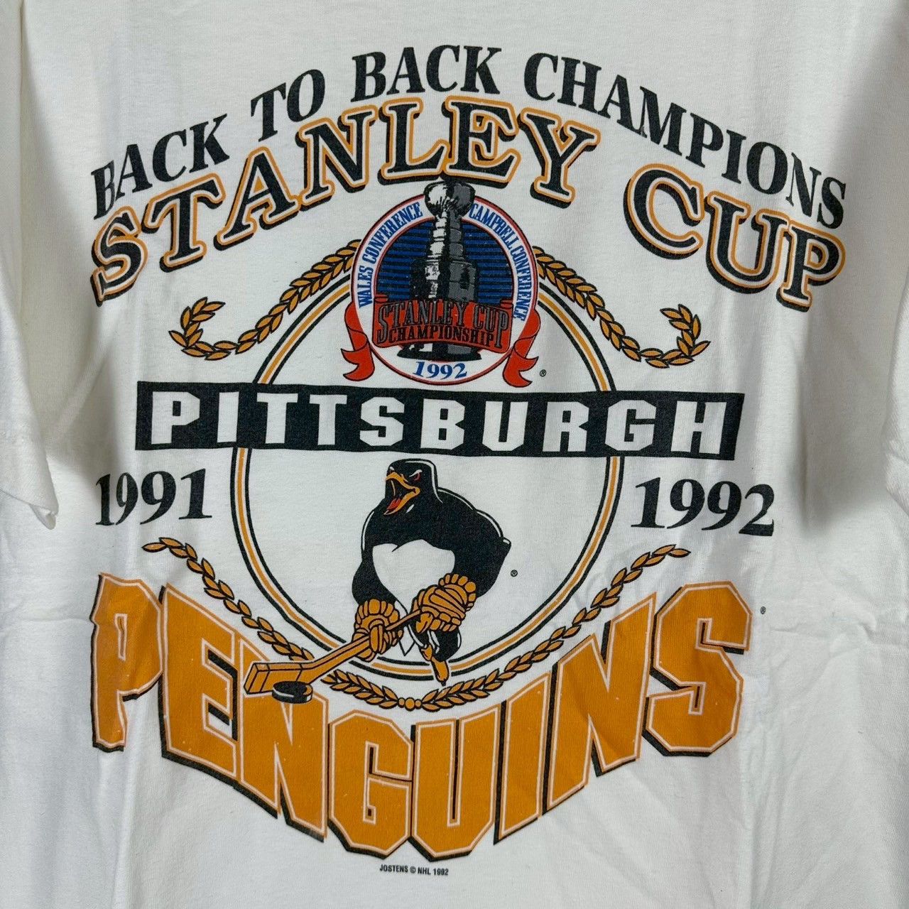 Fruit Of The Loom × NHL × Vintage 1992 Pittsburgh Penguins Back to Back Champions NHL Tee Size US XL / EU 56 / 4 - 6 Thumbnail