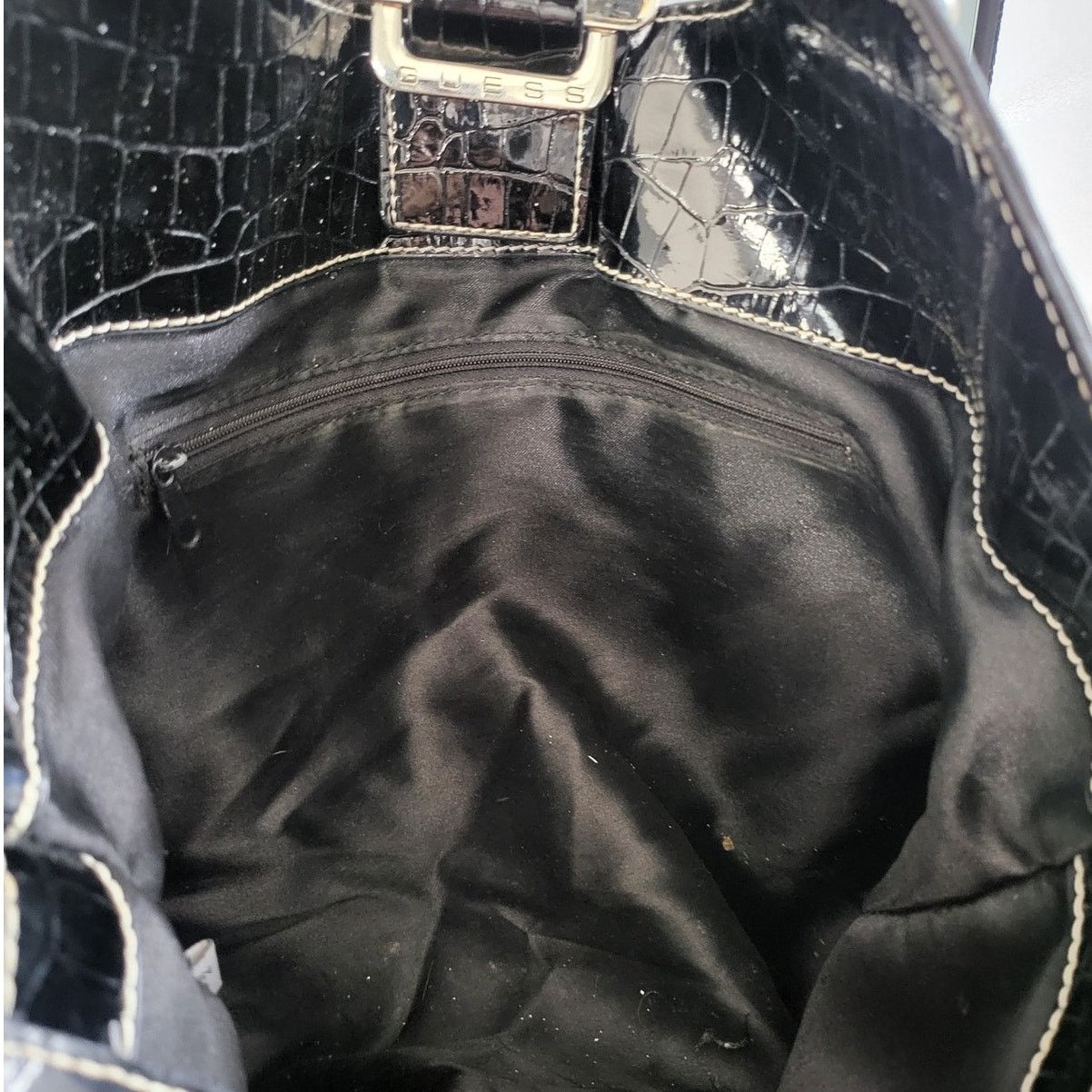Guess Guess Vintage Black and Silver Large Shoulder Bag Size ONE SIZE - 8 Thumbnail