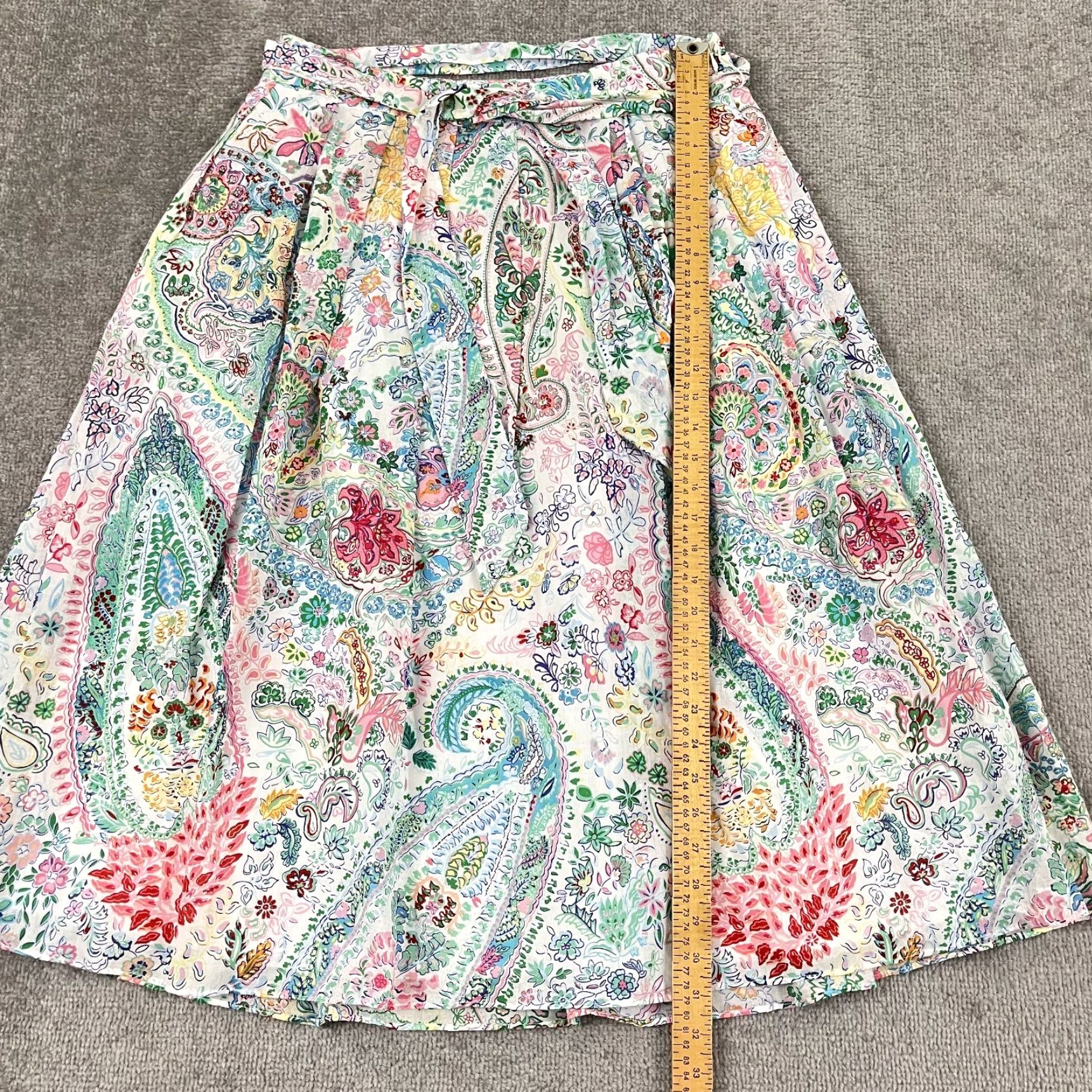 Talbots Talbots Midi Skirt Womens Sz 10 30 x 32" Floral Boho Prairie Cottagecore Tie Size 32" / US 10 / IT 46 - 3 Thumbnail