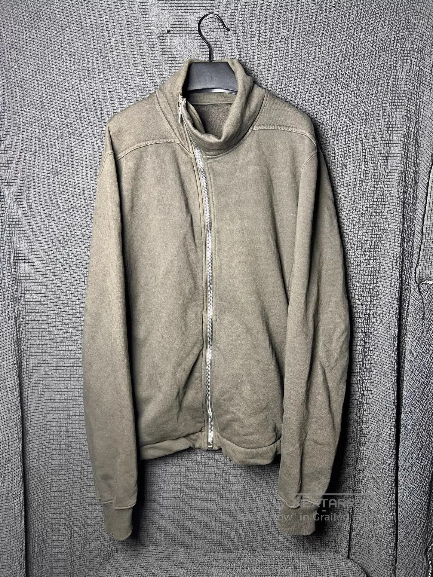 Rick Owens Gray Zip-Up High Collar Sweatshirt. Size US S / EU 44-46 / 1 - 1 Thumbnail