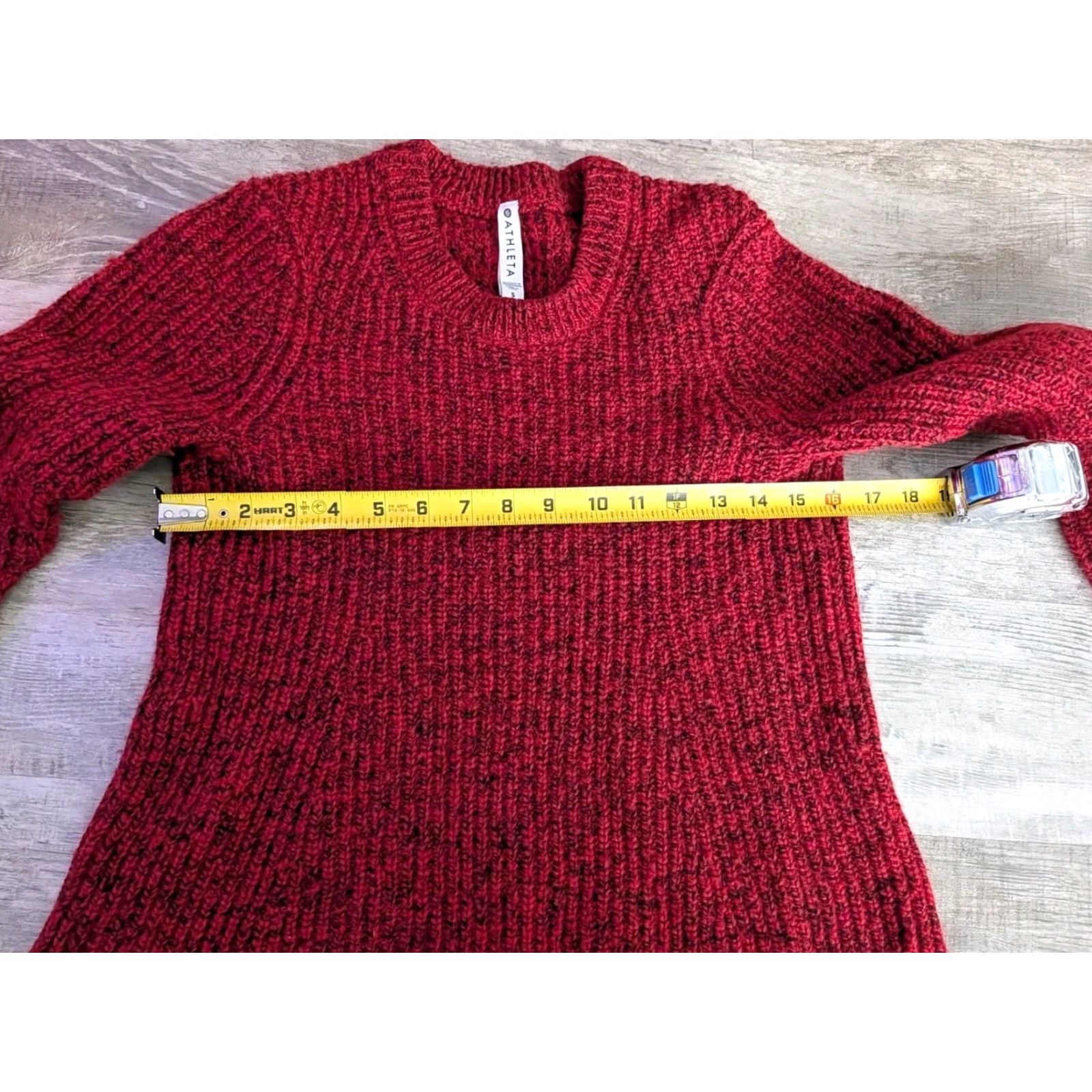 Athleta Athleta Sierra Sweater Red & Black Marled Wool Blend Chunky Knit Crewneck S Size S / US 4 / IT 40 - 7 Thumbnail