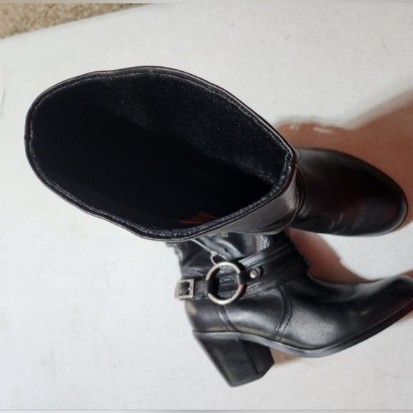 Harley Davidson Harley-Davidson Black Motorcycle Midcalf Sz 5.5 3" Heeled Ca Size US 5.5 / IT 35.5 - 2 Thumbnail