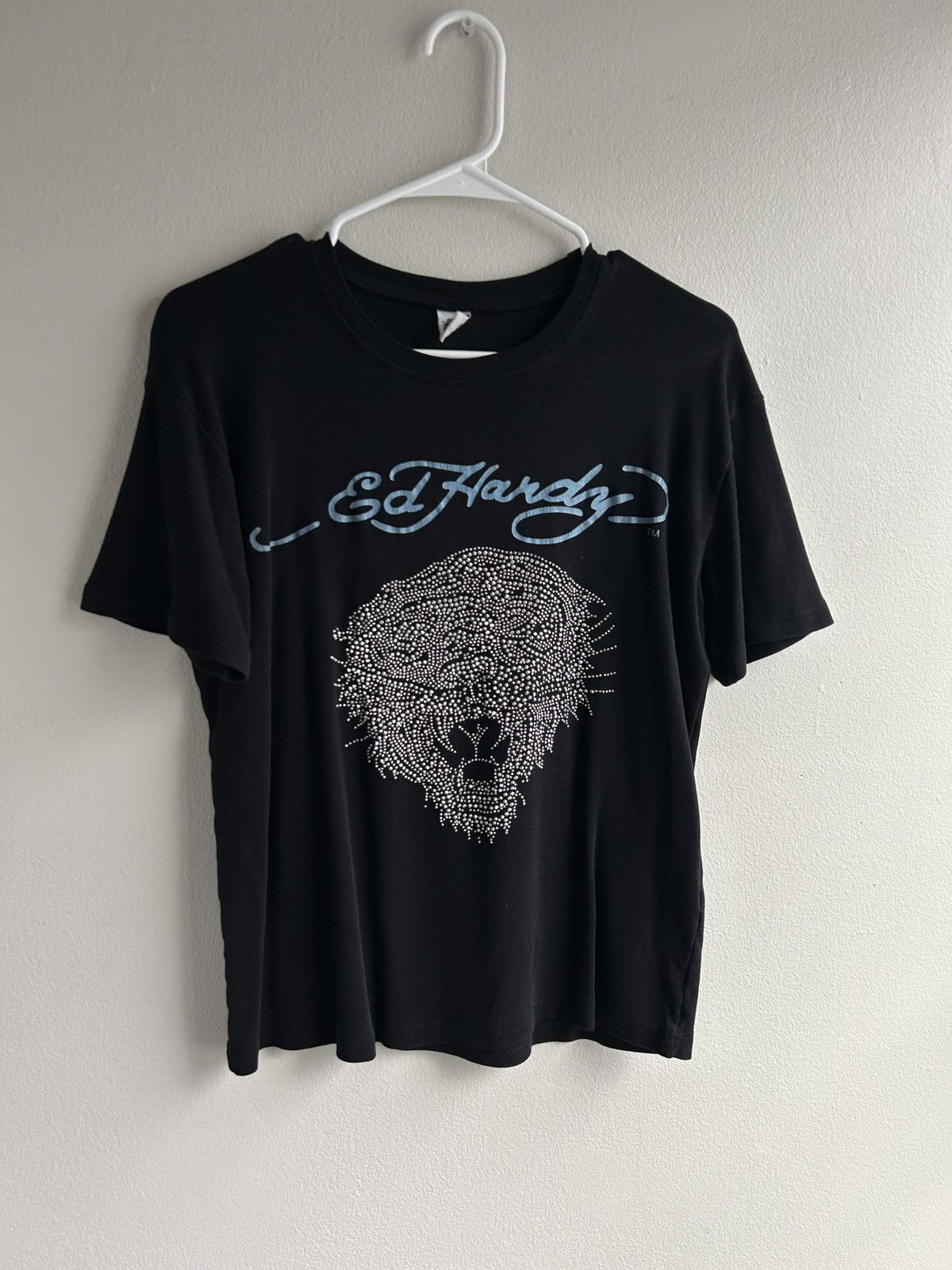 Christian Audigier × Ed Hardy × Vintage Ed Hardy Christian Audigier Vintage CrystalsTee Y2K Size US S / EU 44-46 / 1 - 1 Thumbnail