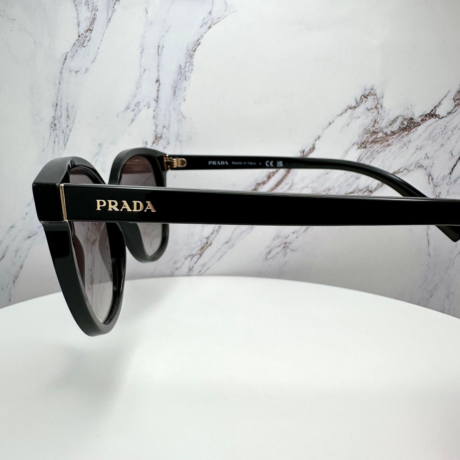 Prada New PRADA Sunglasses Black Gold Square Gray Lens Size ONE SIZE - 12 Thumbnail