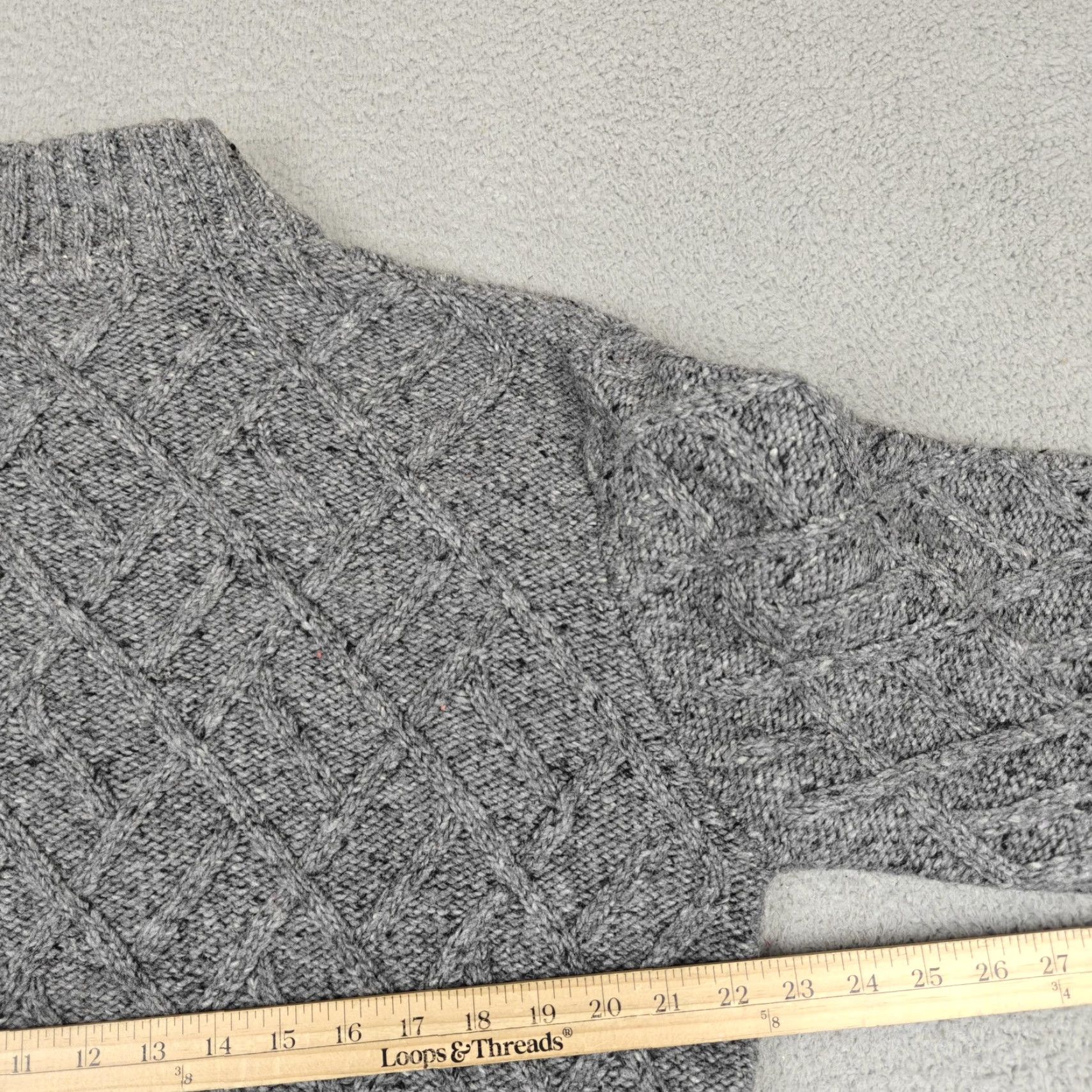 Orvis Orvis Sweater Mens M Gray 1/4 Zip Mock Neck Cable Knit Wool Pullover Size US M / EU 48-50 / 2 - 7 Thumbnail