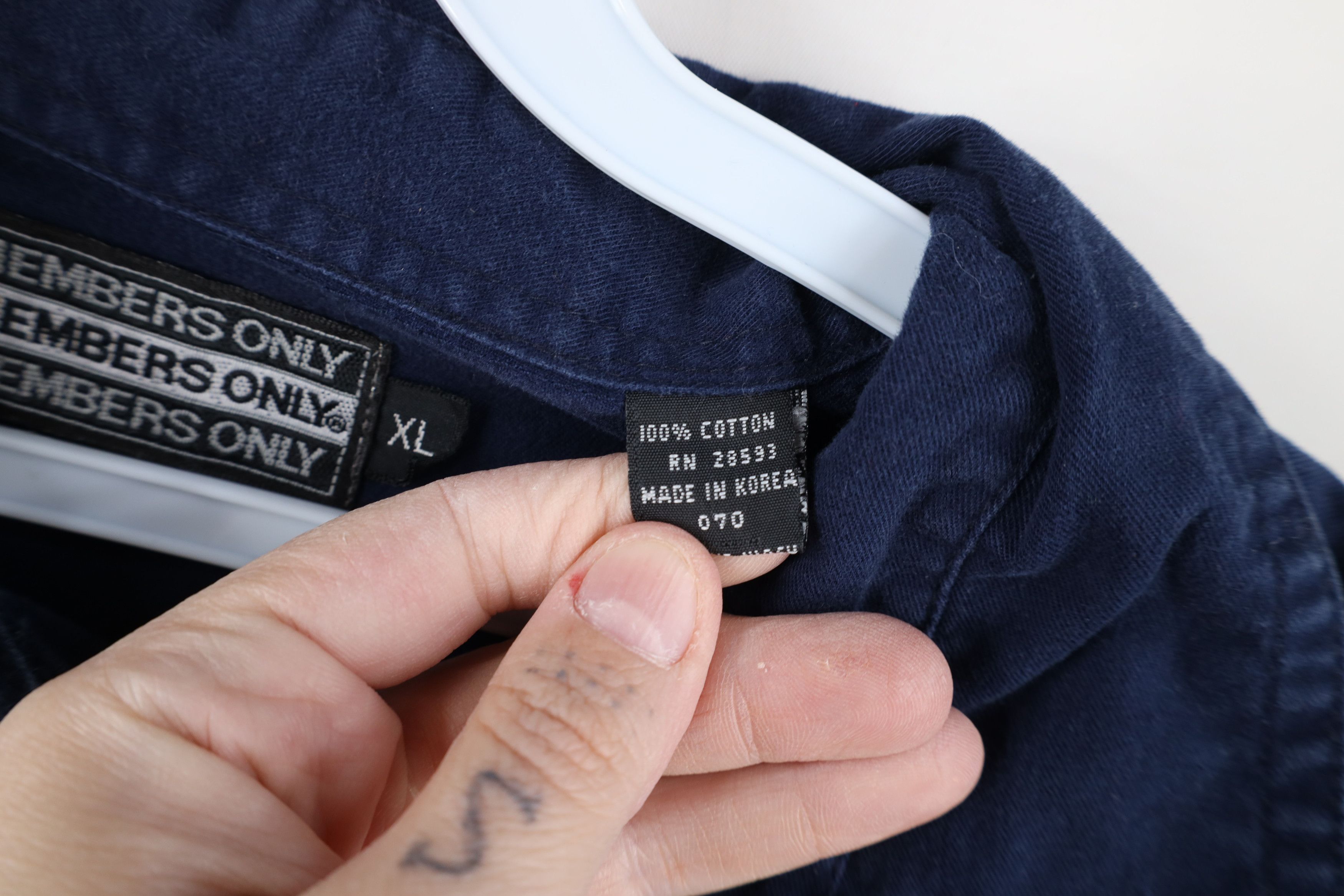 Members Only Vintage 90s Members Only Collared Pullover Jacket Navy Blue Size US XL / EU 56 / 4 - 12 Thumbnail
