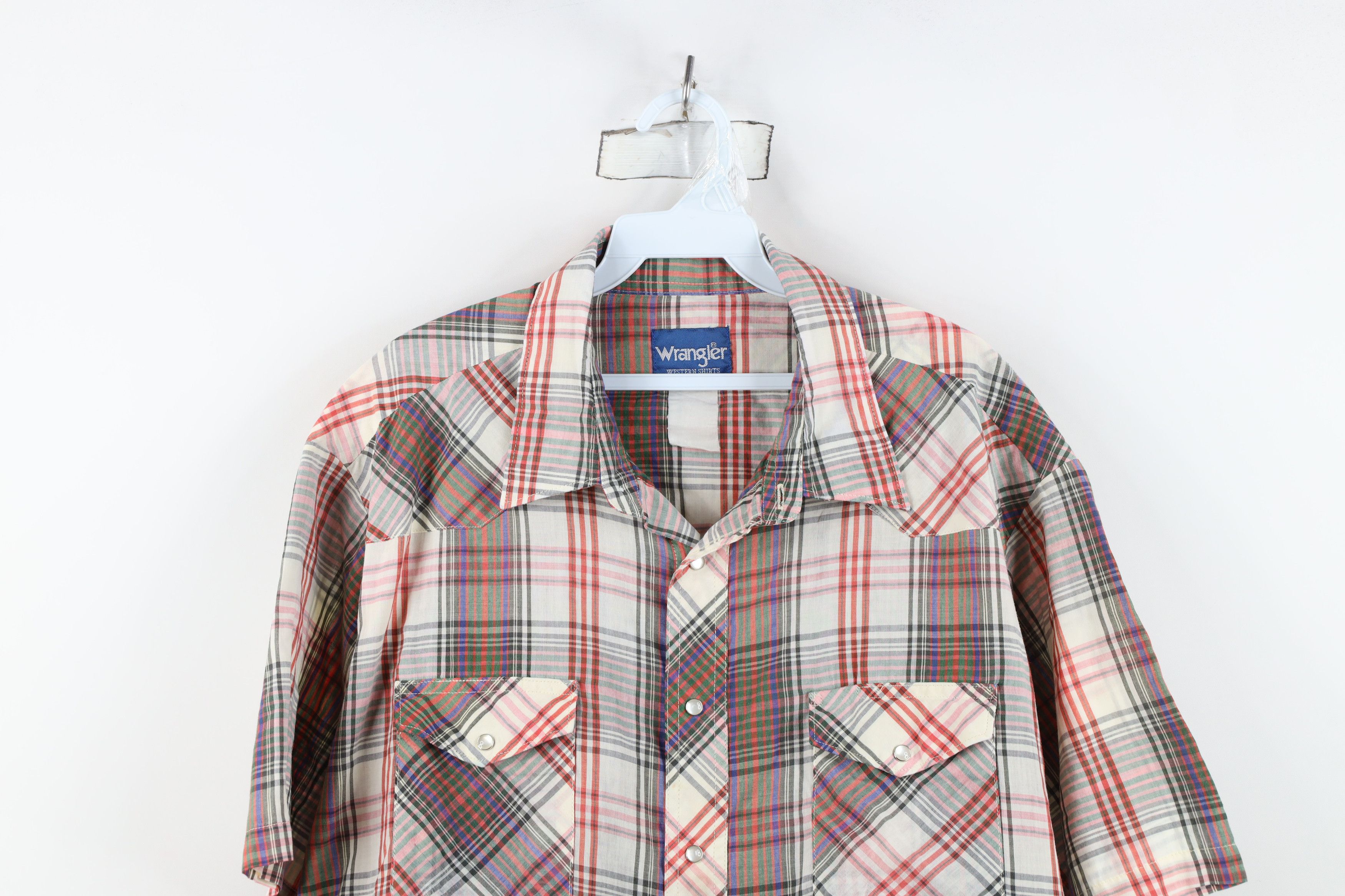 Wrangler Vintage 90s Wrangler Plaid Western Cowboy Button Shirt Size US XXL / EU 58 / 5 - 2 Thumbnail
