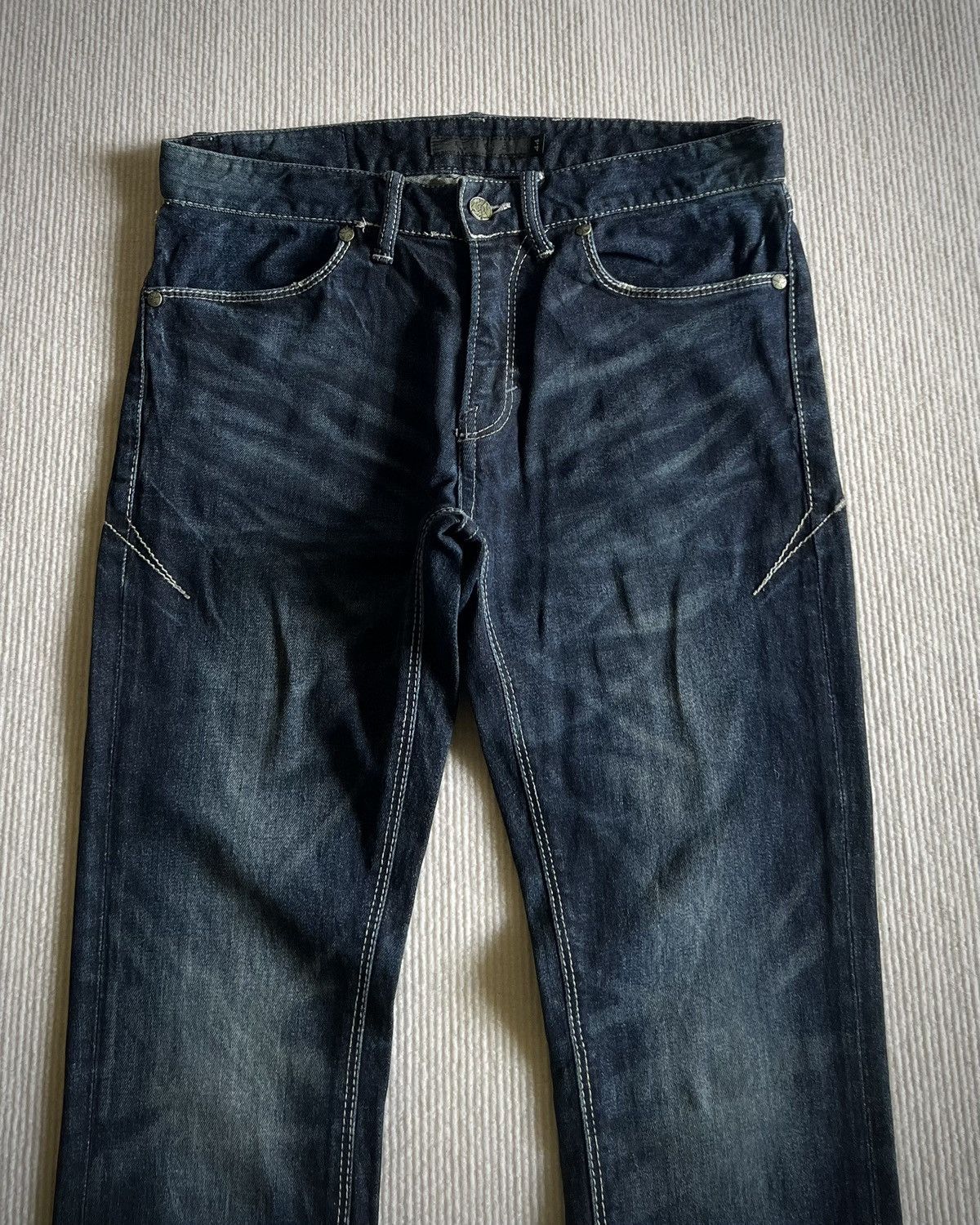 GOSTAR DE FUGA FUGA Japan Faded Indigo Slim Stretch Denim 2000s Size US 32 / EU 48 - 2 Thumbnail