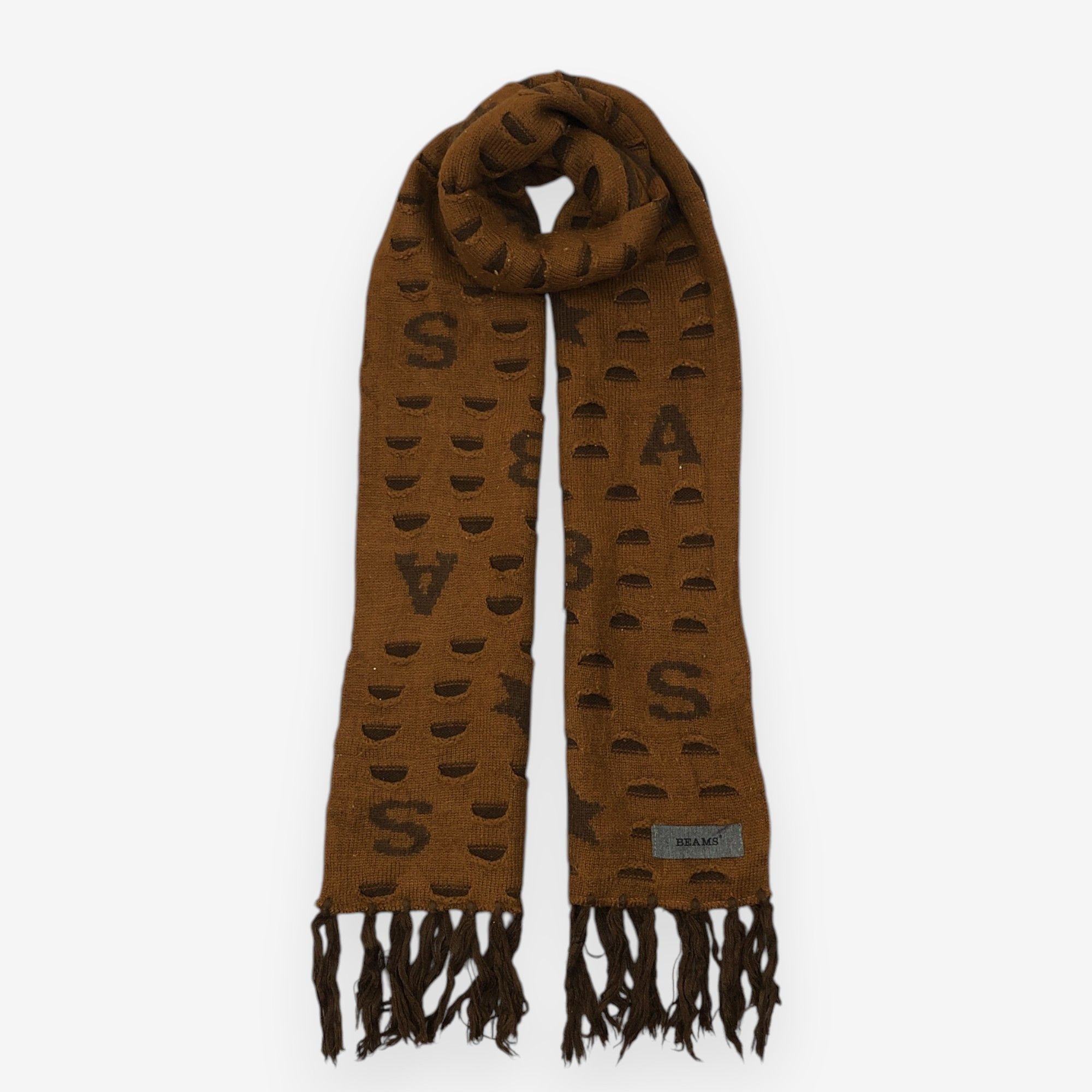 Japanese Brand Vintage Beams Scarf Muffler Wool Winter Knit Scarves Size ONE SIZE - 2 Thumbnail