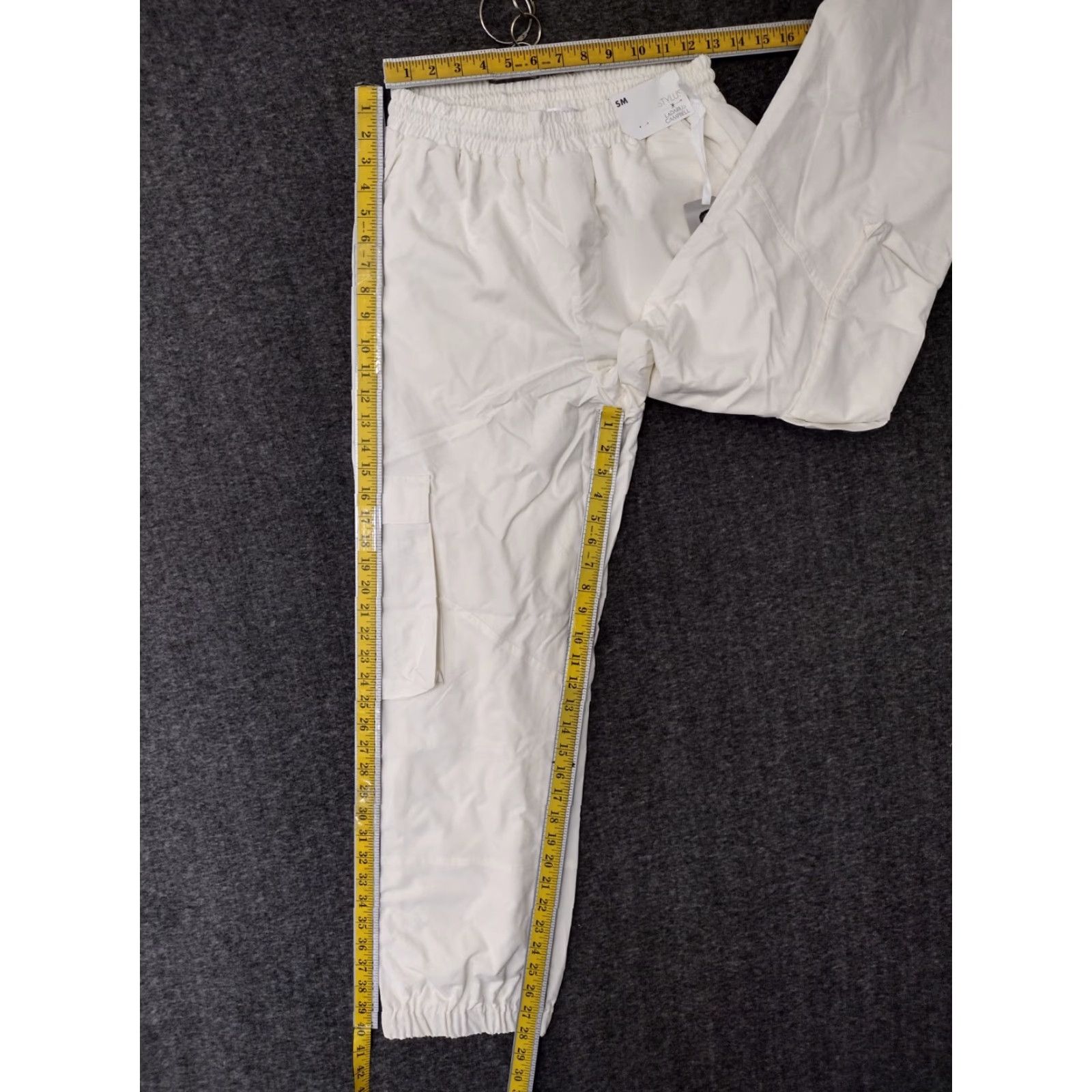 Vintage Stylus Ladarius Campbell Cargo Pants Men Size S/M Ivory Adjustable Stretch Size US 29 - 4 Thumbnail