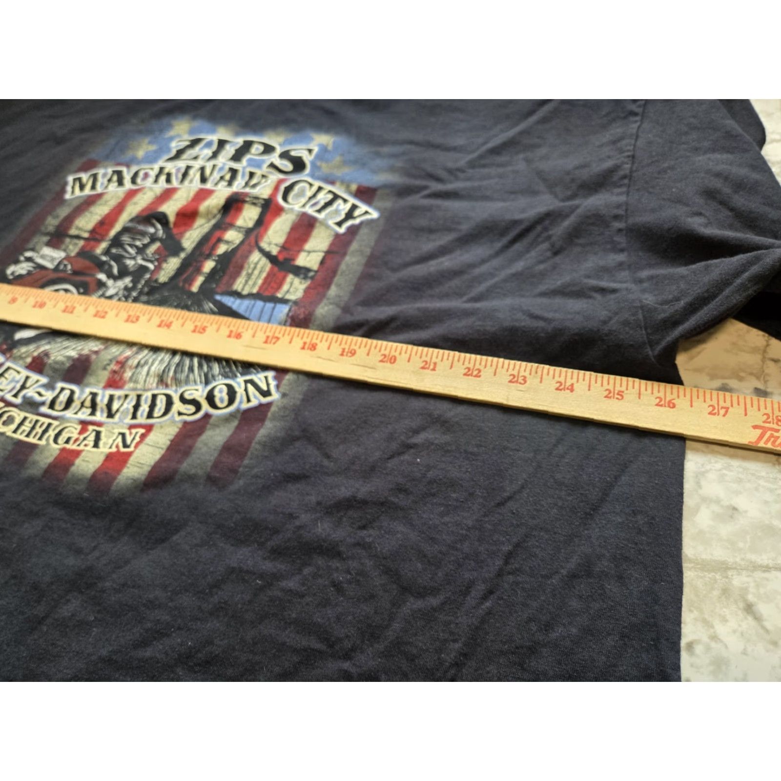 Harley Davidson Harley-Davidson T-Shirt 3XL Black Crew Neck Short Sleeve Men Graphic Logo Motorcycle Land Of The Free Mackinac City MI Size US XXL / EU 58 / 5 - 6 Thumbnail