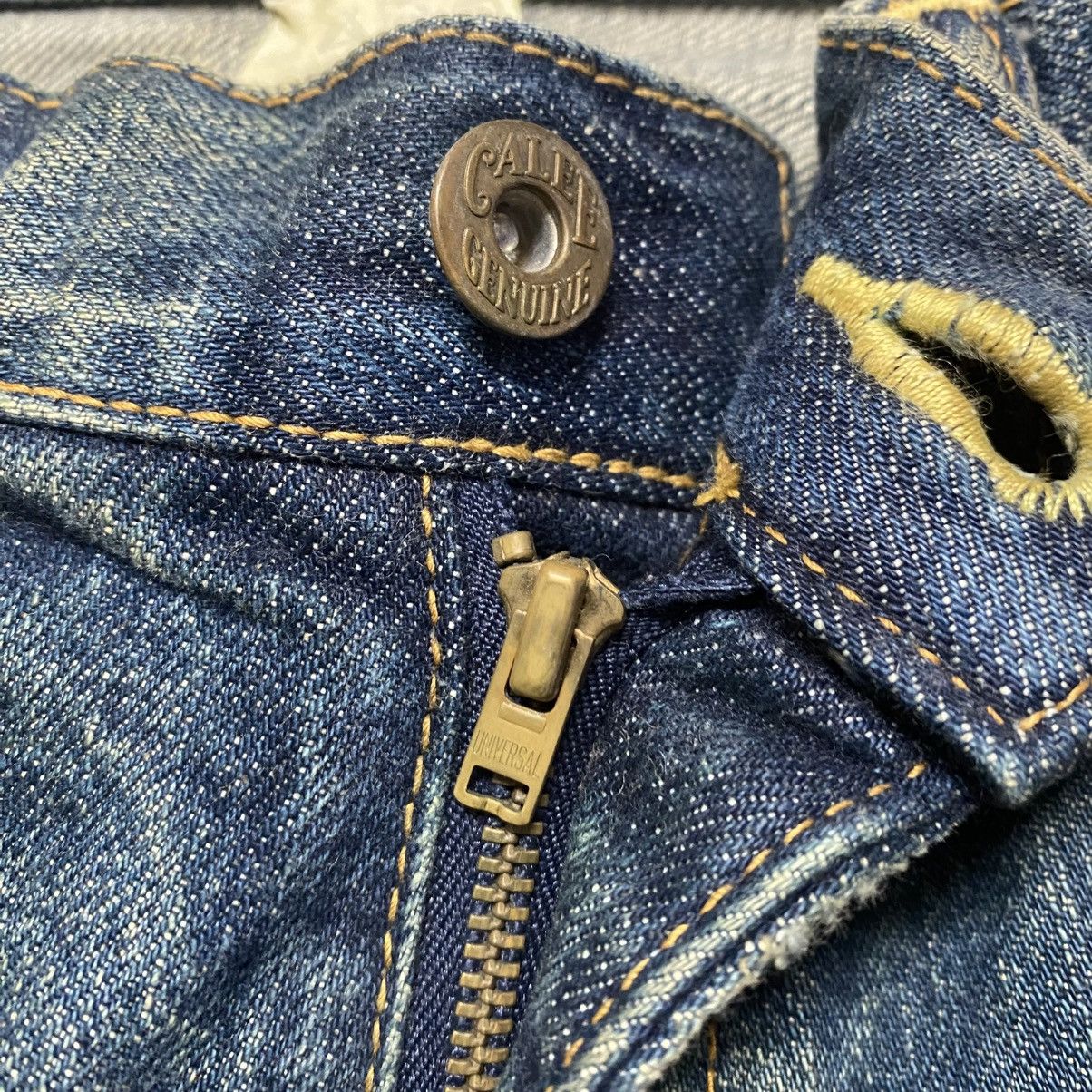 Freewheelers CALEE SUPPLY Denim Selvedge Jeans Dirty Blue Repaired Size US 32 / EU 48 - 19 Thumbnail