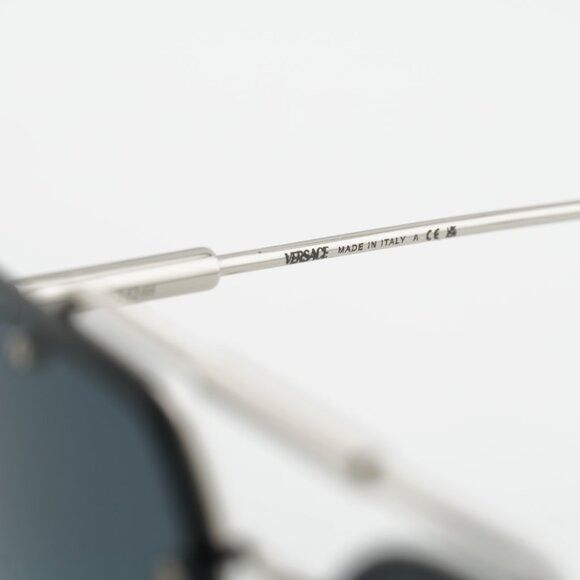 Versace Versace VE2296 1000V1 Sunglasses Silver Aviator Frame, Blue Size ONE SIZE - 8 Thumbnail