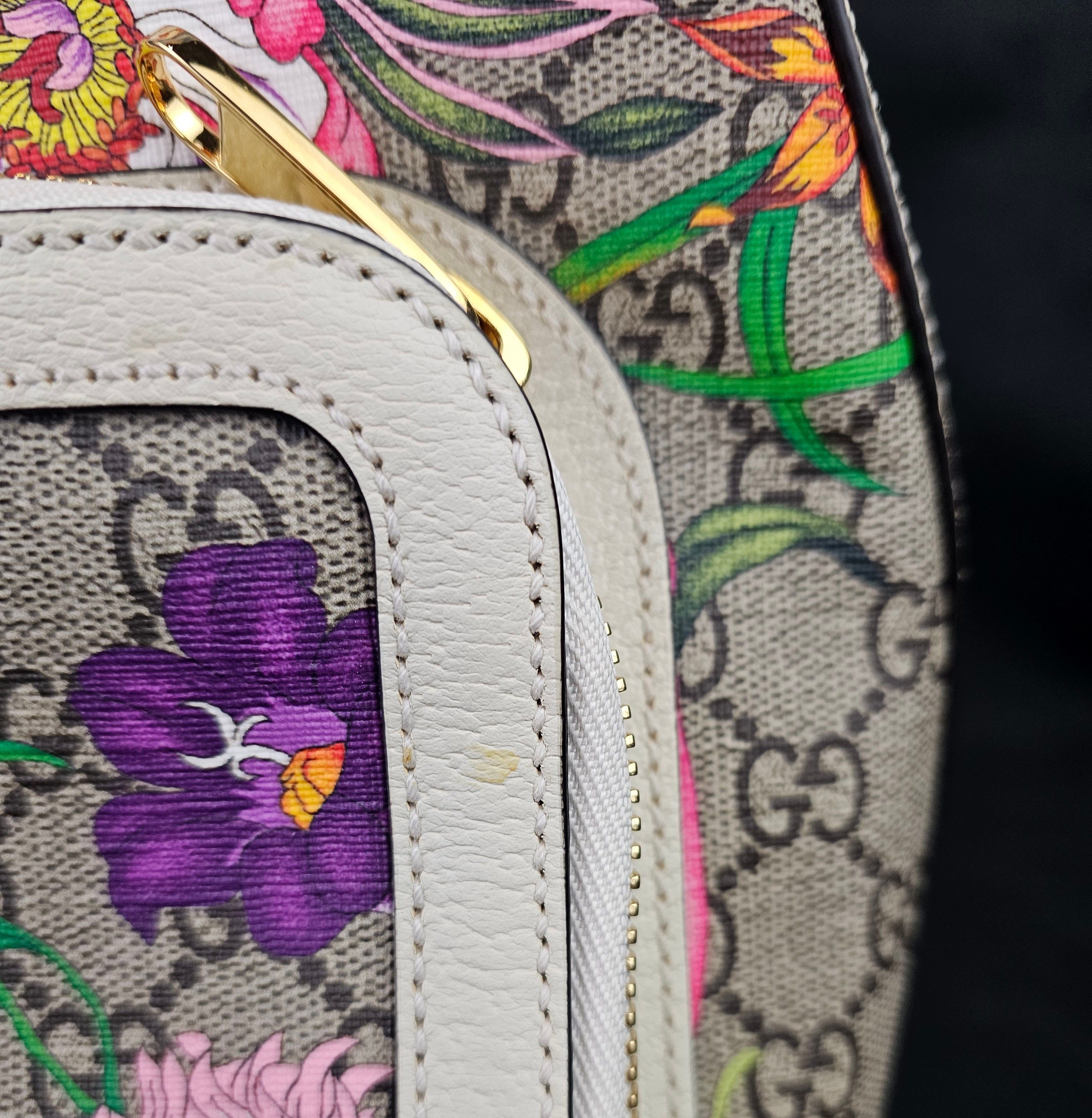Gucci GUCCI GG Monogram Flora Web Small Ophidia Day Backpack White Size ONE SIZE - 10 Thumbnail