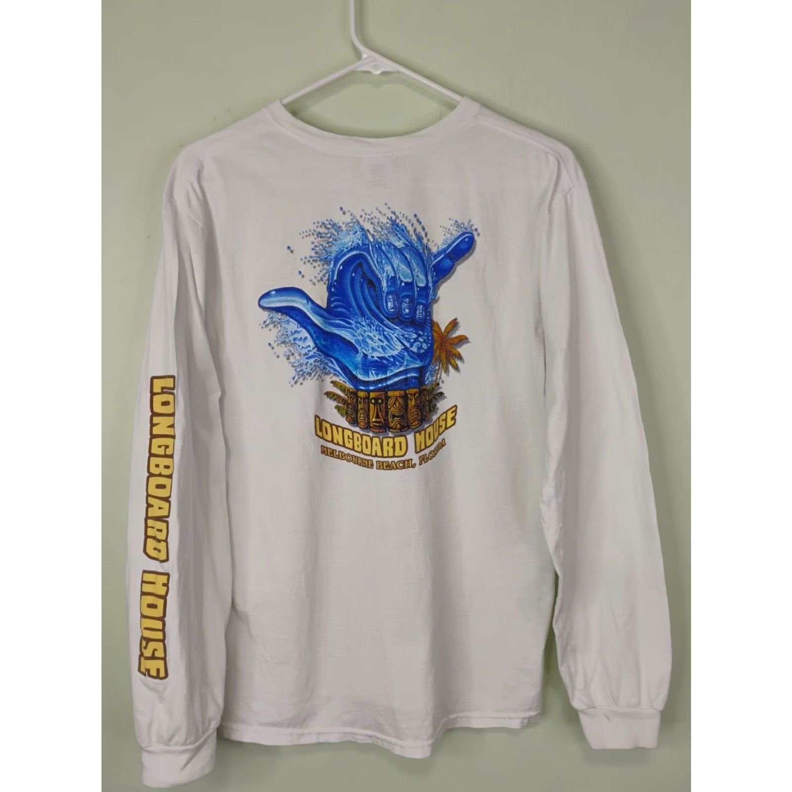 Vintage VINTAGE Longboard House Surfing T-Shirt Long Sleeve White S Adult Men Womens Crew Neck - Surfing Theme Size US S / EU 44-46 / 1 - 2 Thumbnail