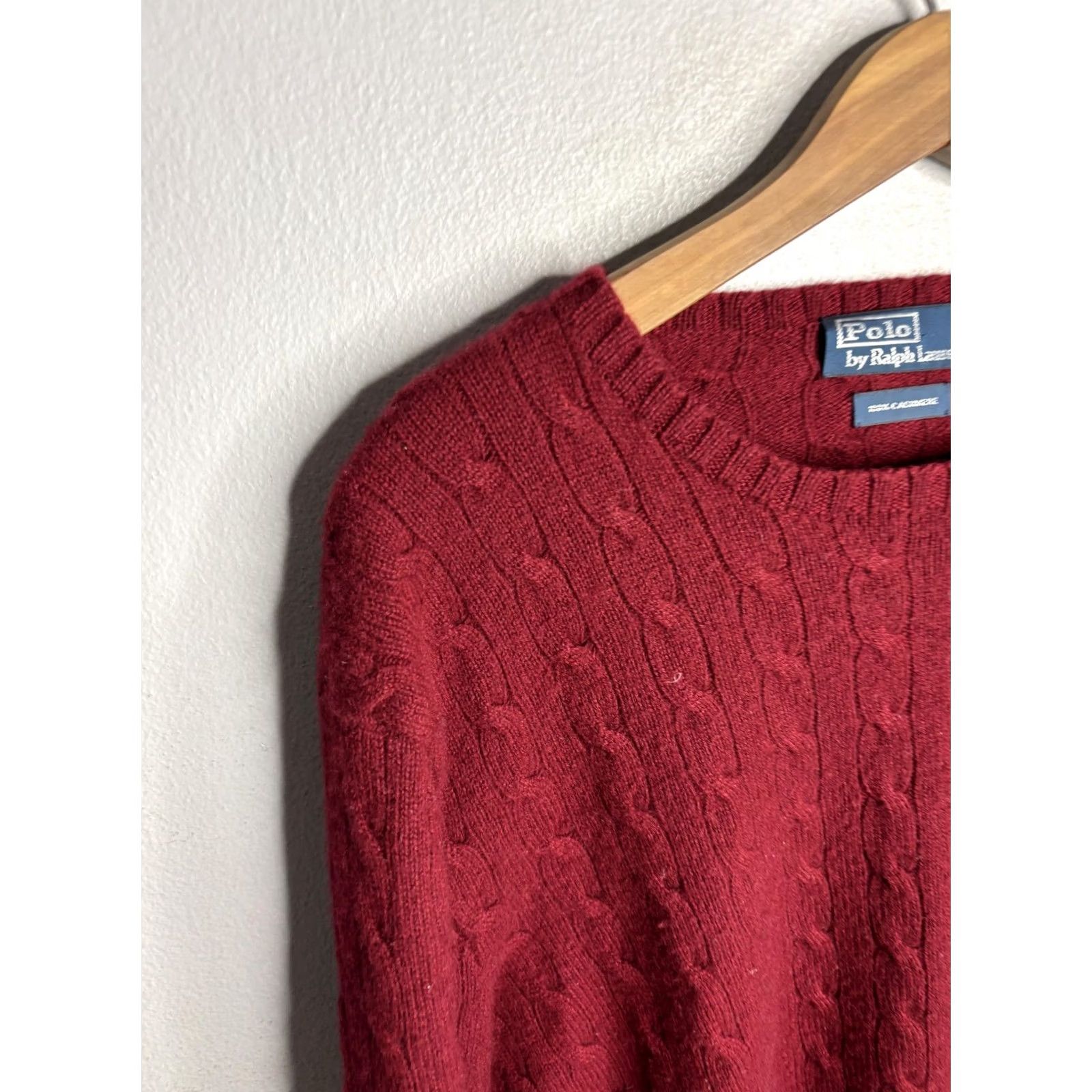 Polo Ralph Lauren Polo Ralph Lauren Sweater Mens 2XL Red Cashmere Cable Knit Crewneck Pullover Size US XXL / EU 58 / 5 - 2 Thumbnail