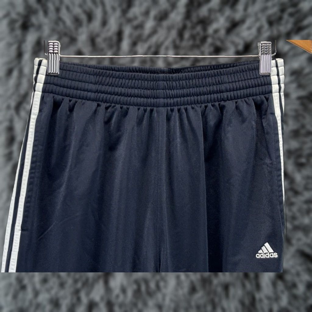 Adidas Adidas Baggy Track Pants 3 Stripe Navy Blue White Mens Large Size US 33 - 1 Thumbnail