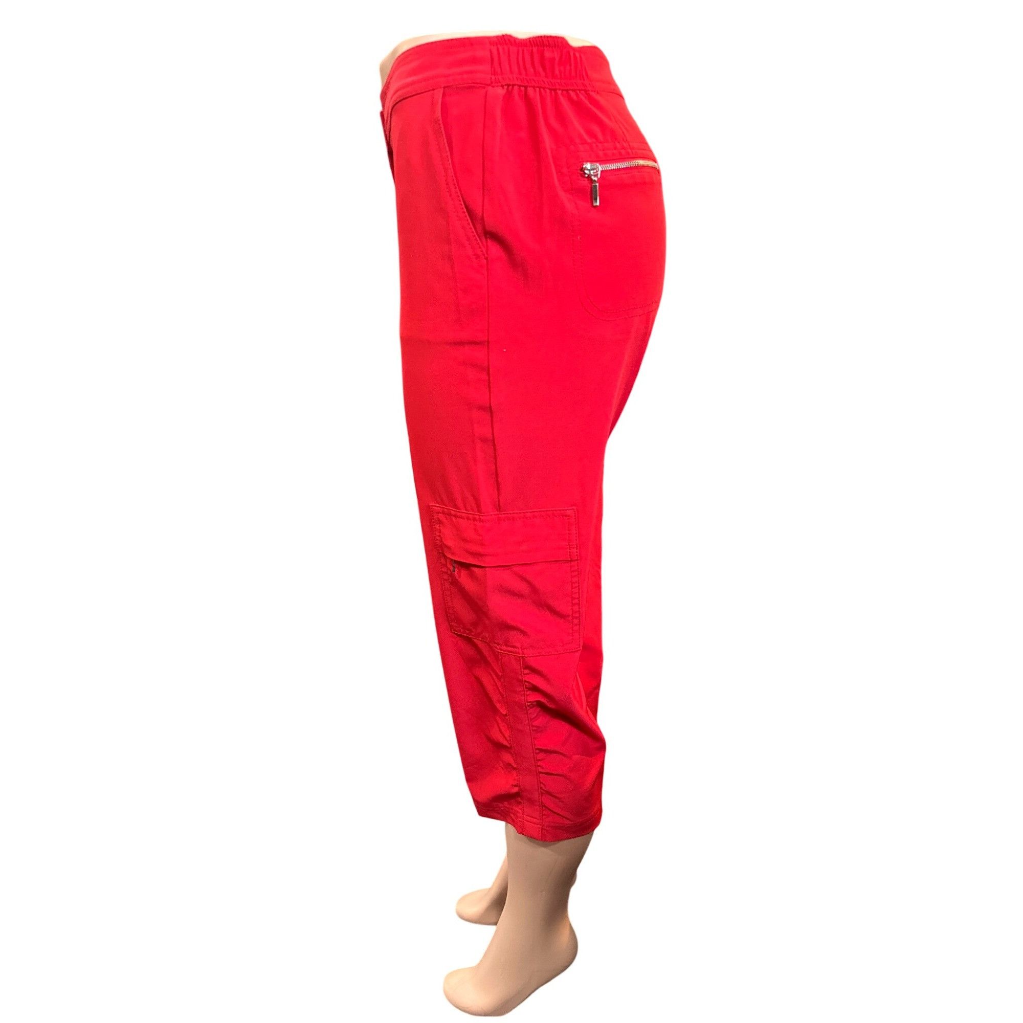 Chicos Chicos Zenergy Red Luxury Soft Stretch Capris Zipper Cargo P Size 25" / US 0 / IT 36 - 5 Thumbnail