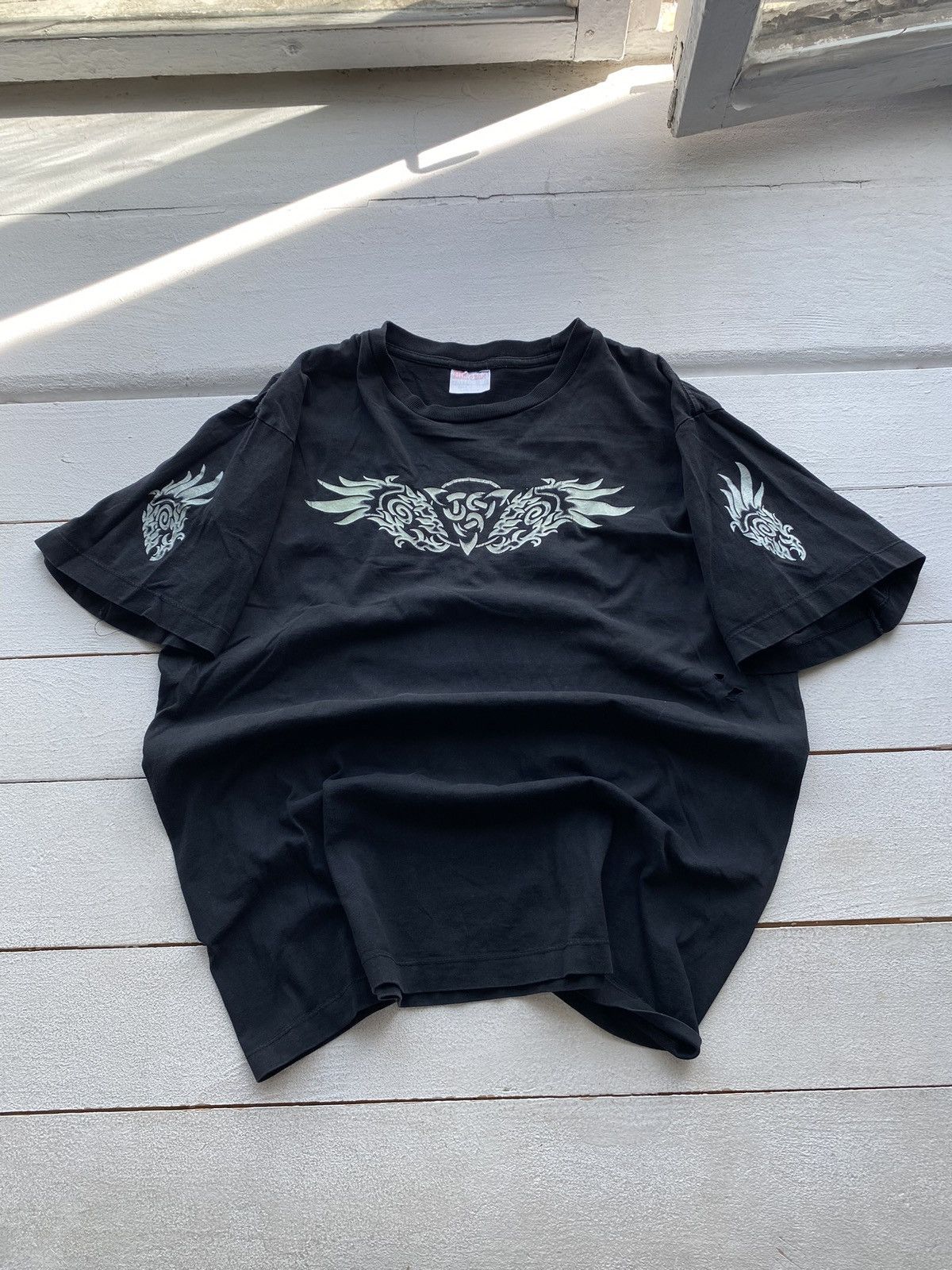 Japanese Brand × Vintage 90s🔥VNTG TATTOO TRIBAL JAPANESE ART GOTHIC OPIUM TEE PUNK Size US L / EU 52-54 / 3 - 1 Thumbnail
