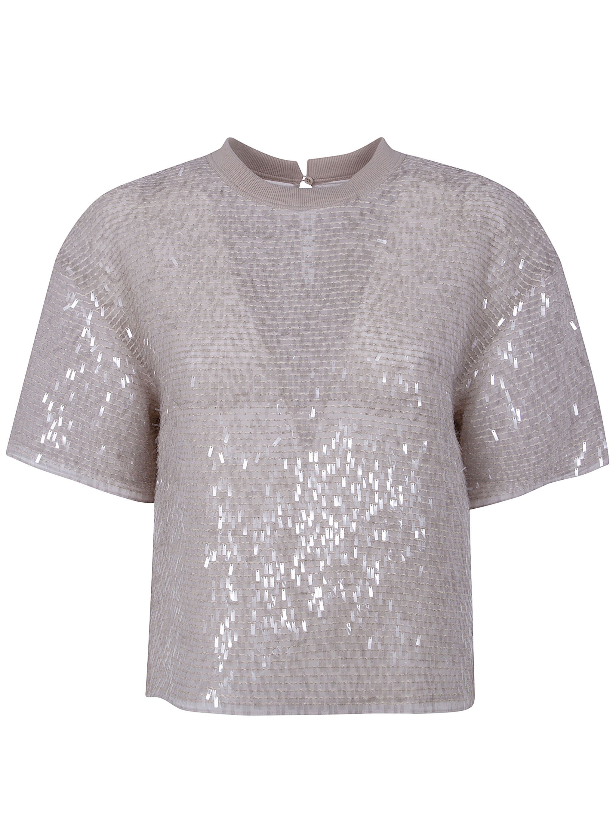 Brunello Cucinelli SEQUINS BLOUSE Size M / US 6-8 / IT 42-44 - 1 Thumbnail