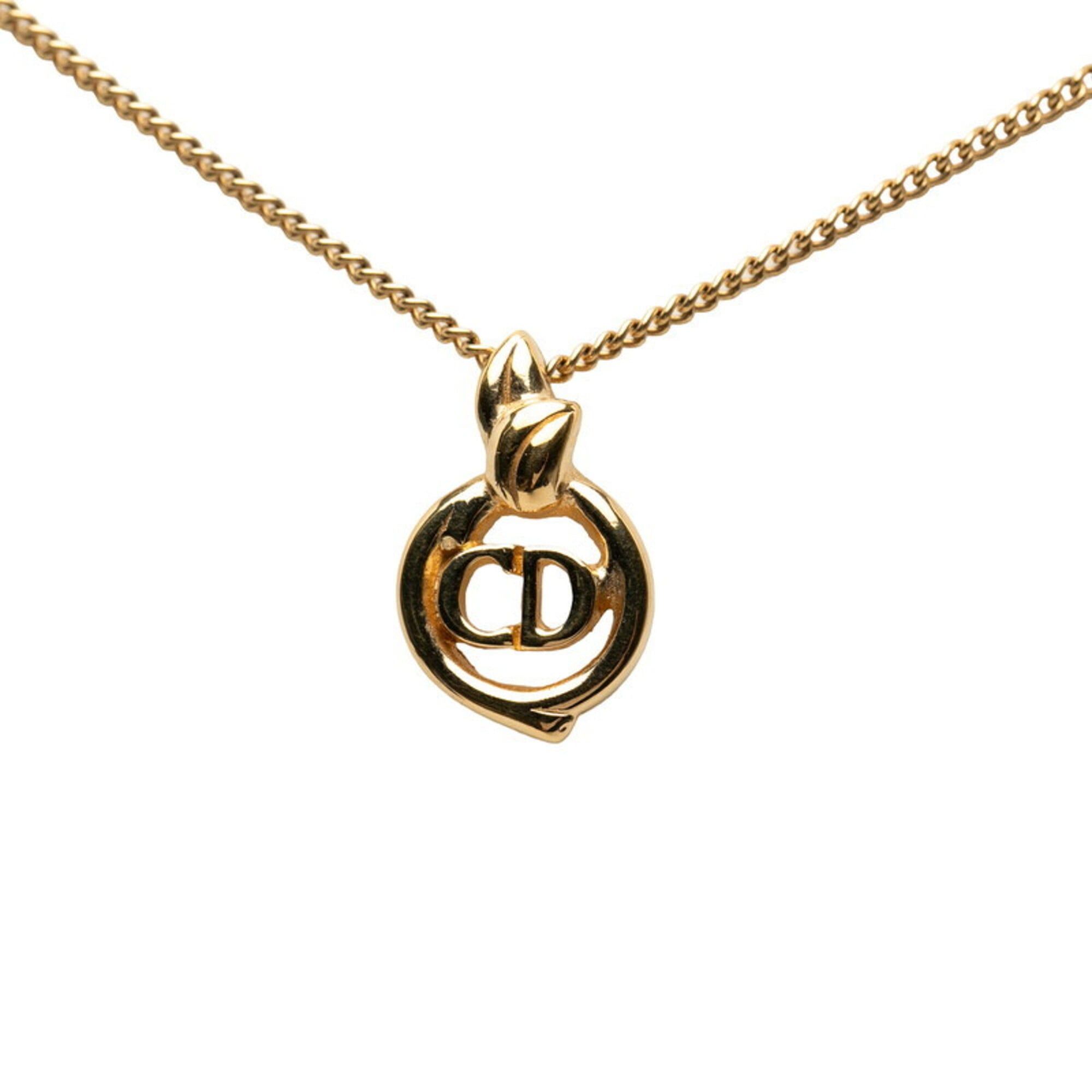 Dior Christian Dior Dior CD Logo Chain Pendant Necklace, Gold Plated, Women's Size ONE SIZE - 1 Thumbnail