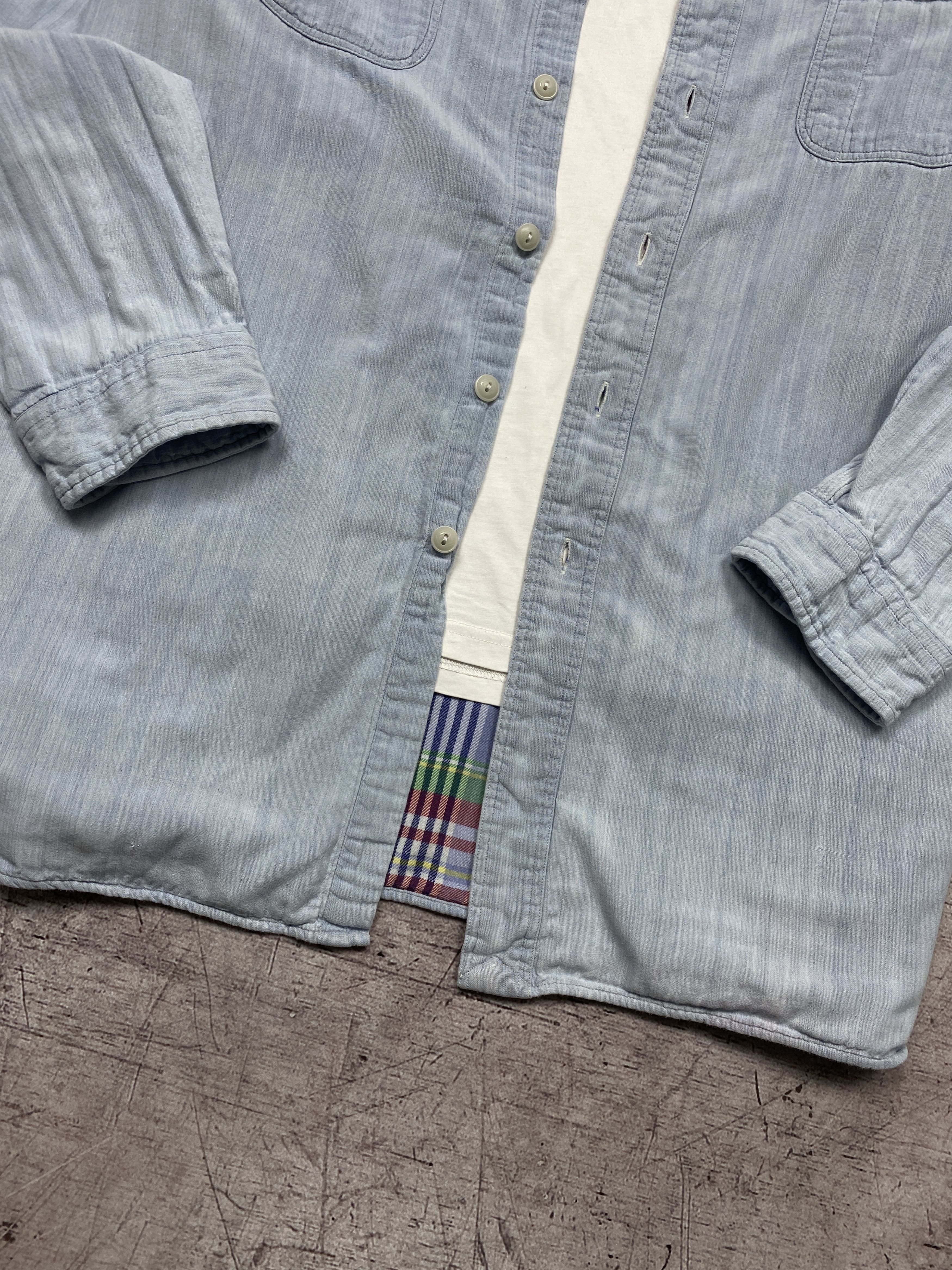 Polo Ralph Lauren × Ralph Lauren Polo Ralph Lauren Vintage Mens Denim Flannel Shirt Size US XXL / EU 58 / 5 - 3 Thumbnail