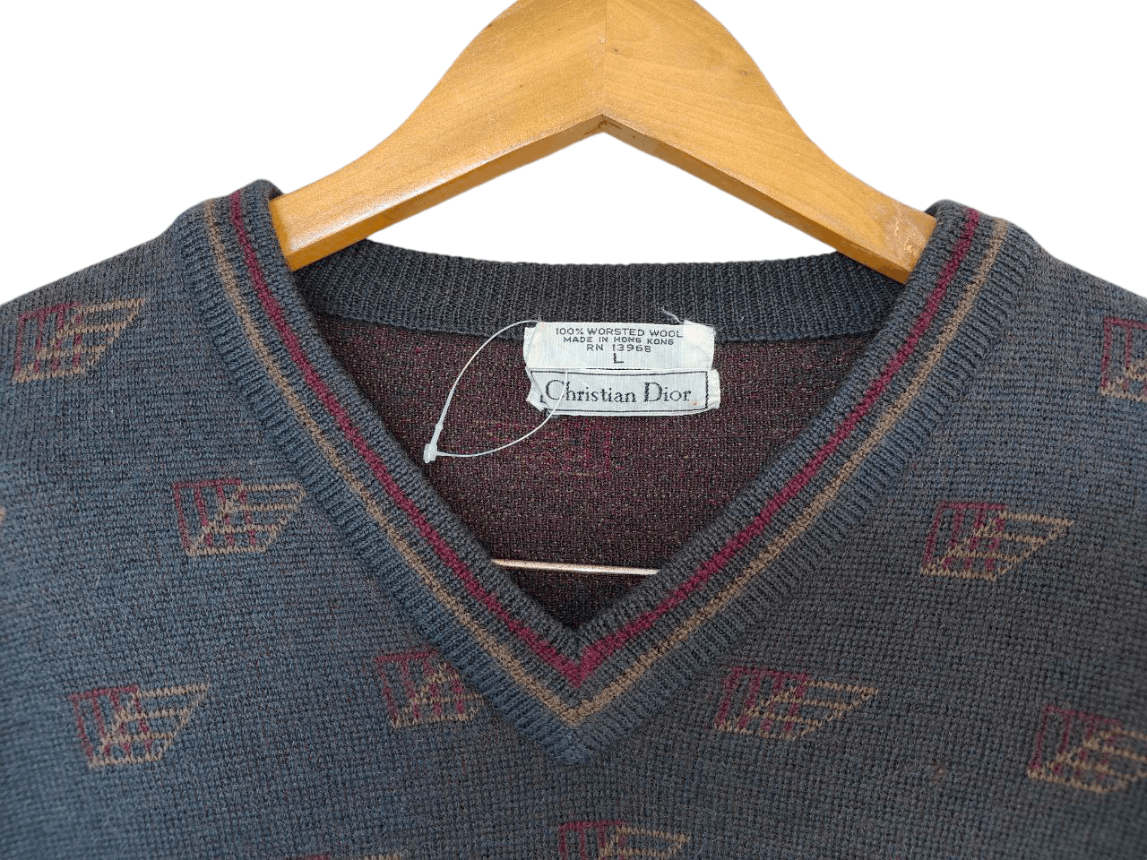 Christian Dior Monsieur Vtg Christian Dior Wool Sweater Size L / US 10 / IT 46 - 3 Thumbnail