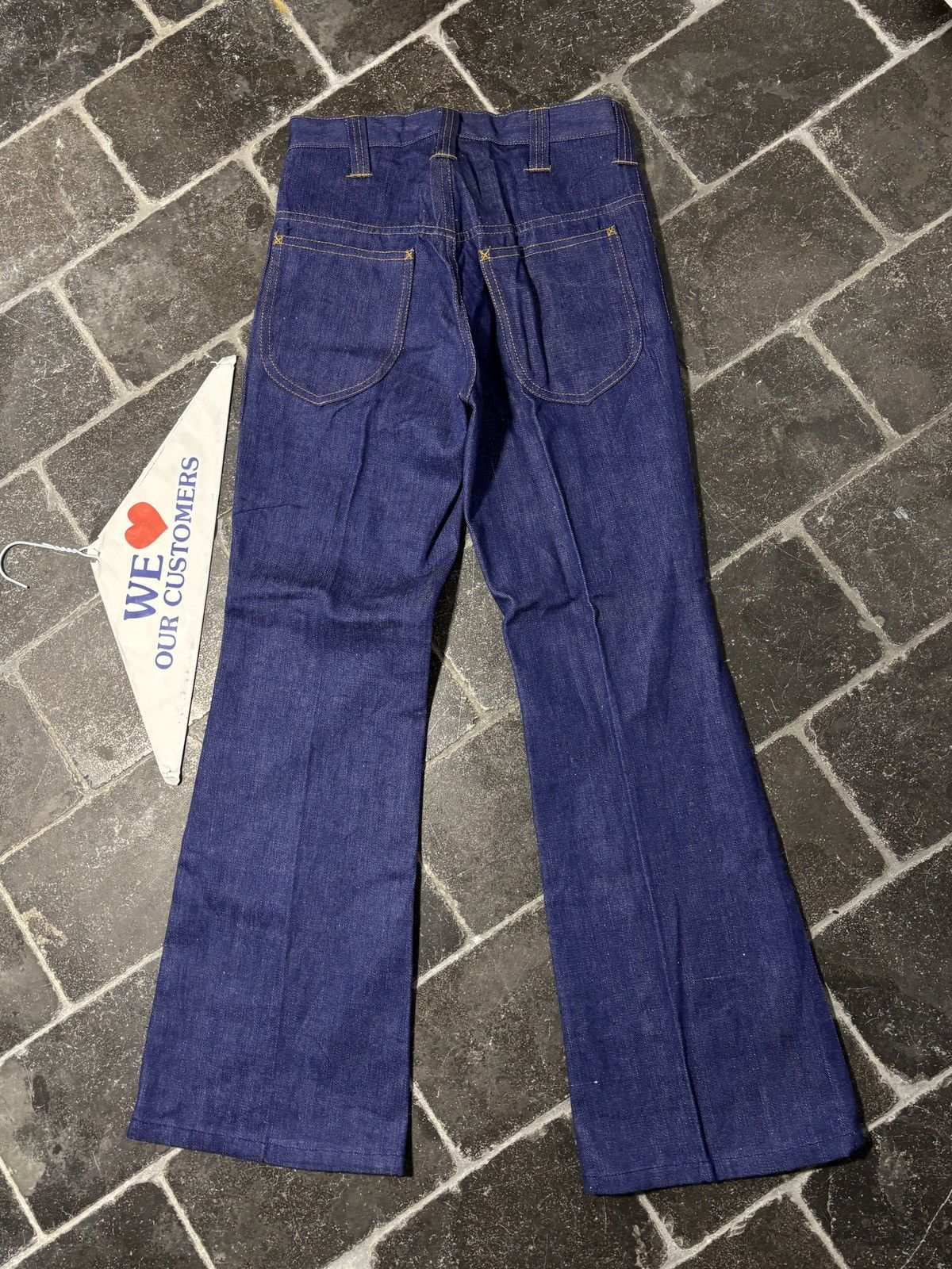 Vintage 1970s Flared Jeans Vintage Dark Wash Golden Horse Bell Botto Size 26" / US 2 / IT 38 - 4 Thumbnail