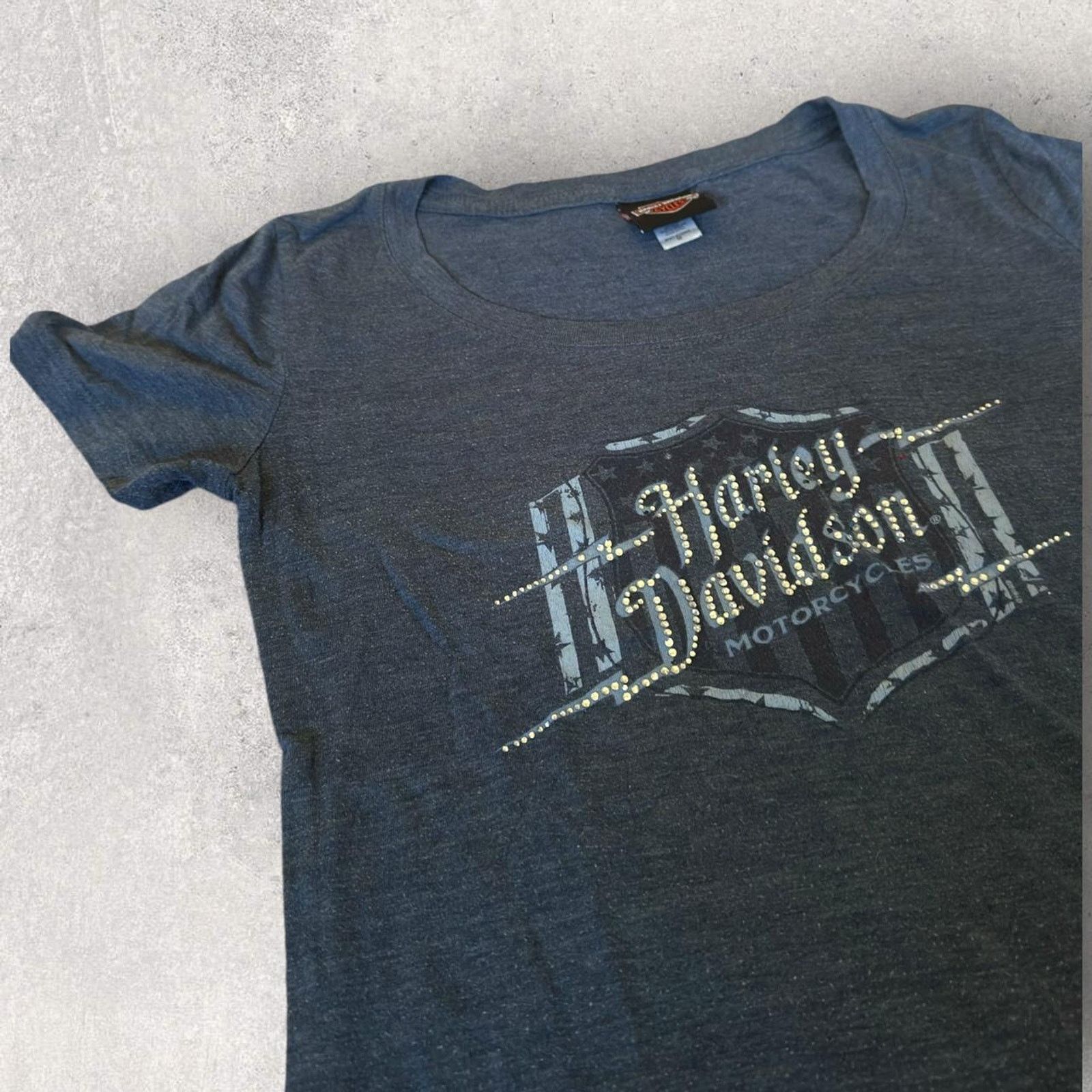 Harley Davidson Women’s Harley Bedazzled T-Shirt Size M / US 6-8 / IT 42-44 - 4 Thumbnail