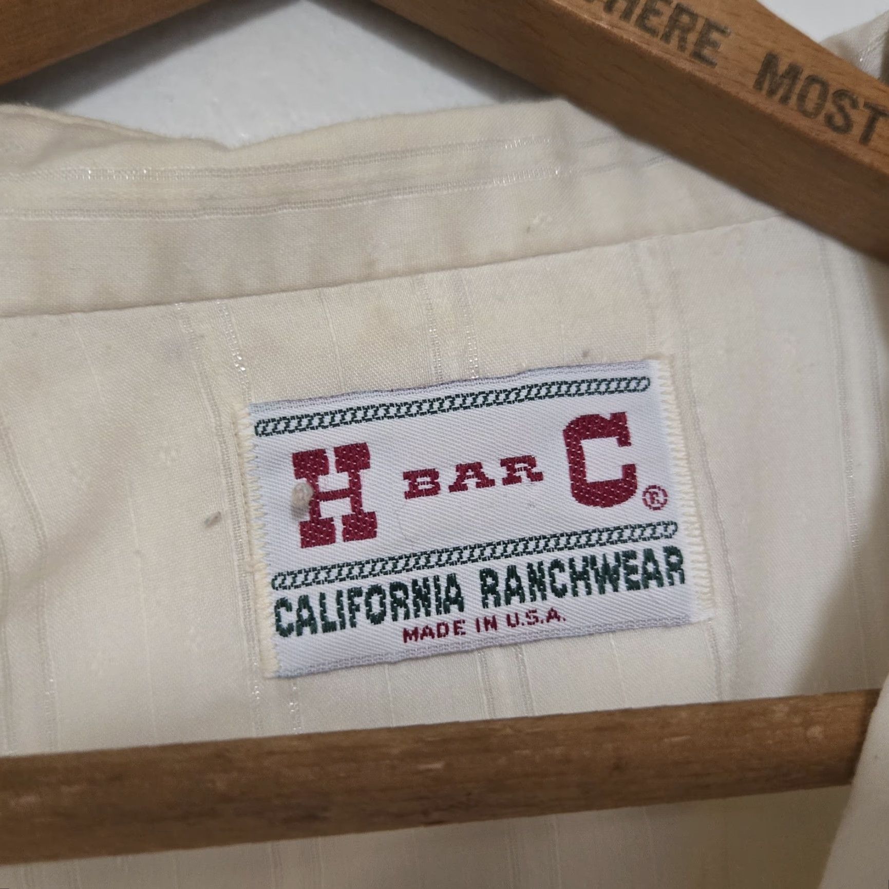 Vintage VINTAGE H Bar C Western Shirt Mens L Cream Pearl Snap California Ranchwear Plaid Long Sleeve Collared Button-Up Cowboy Rodeo Yellowstone Embroidered Size US L / EU 52-54 / 3 - 5 Thumbnail