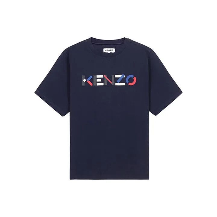 Kenzo KENZO SS21 Navy Logo Loose Fit T-Shirt -2507 Size US L / EU 52-54 / 3 - 1 Thumbnail