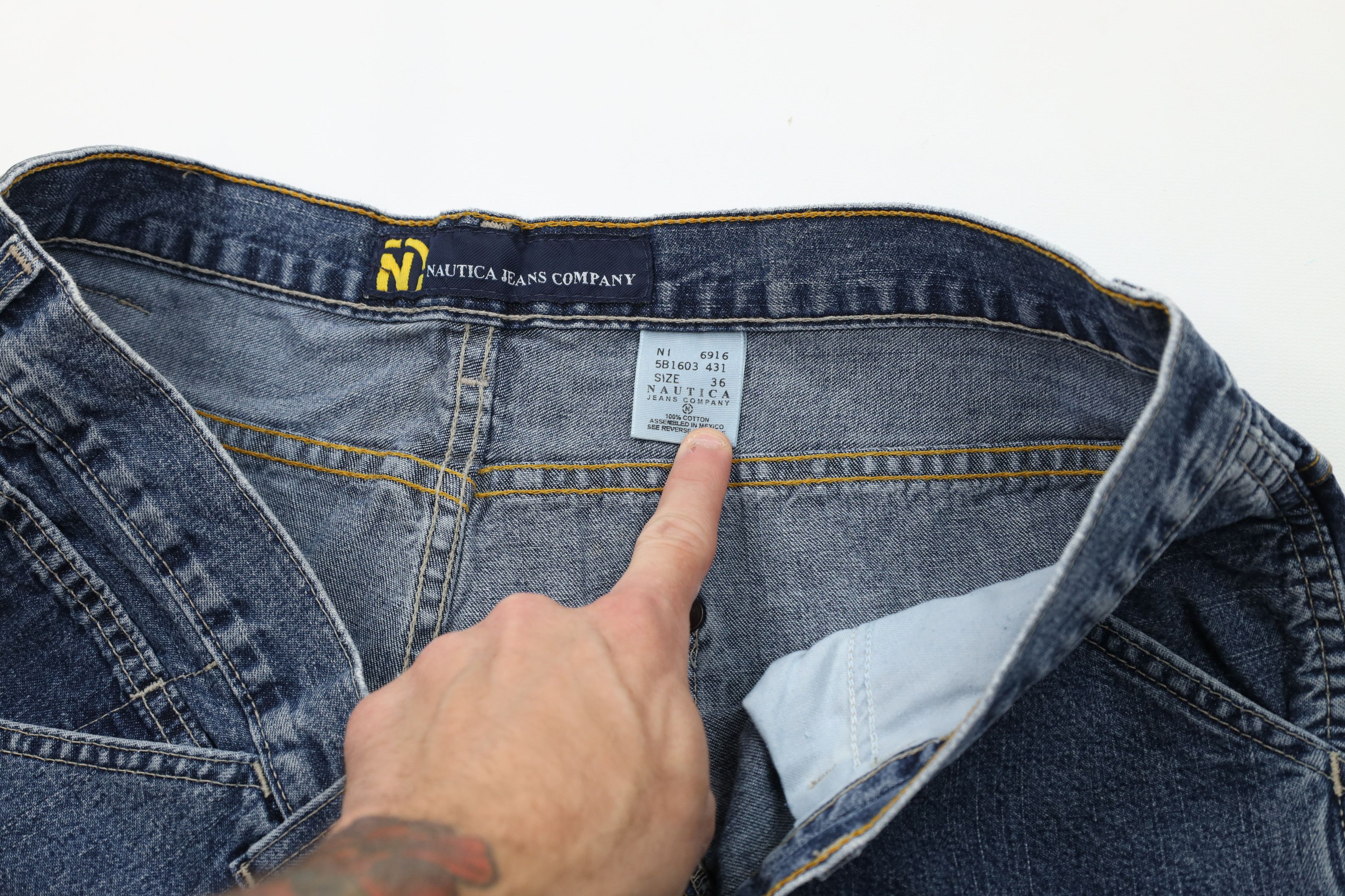 Nautica Vintage 90s Nautica Baggy Fit Dungaree Denim Jean Shorts Size US 36 / EU 52 - 6 Thumbnail