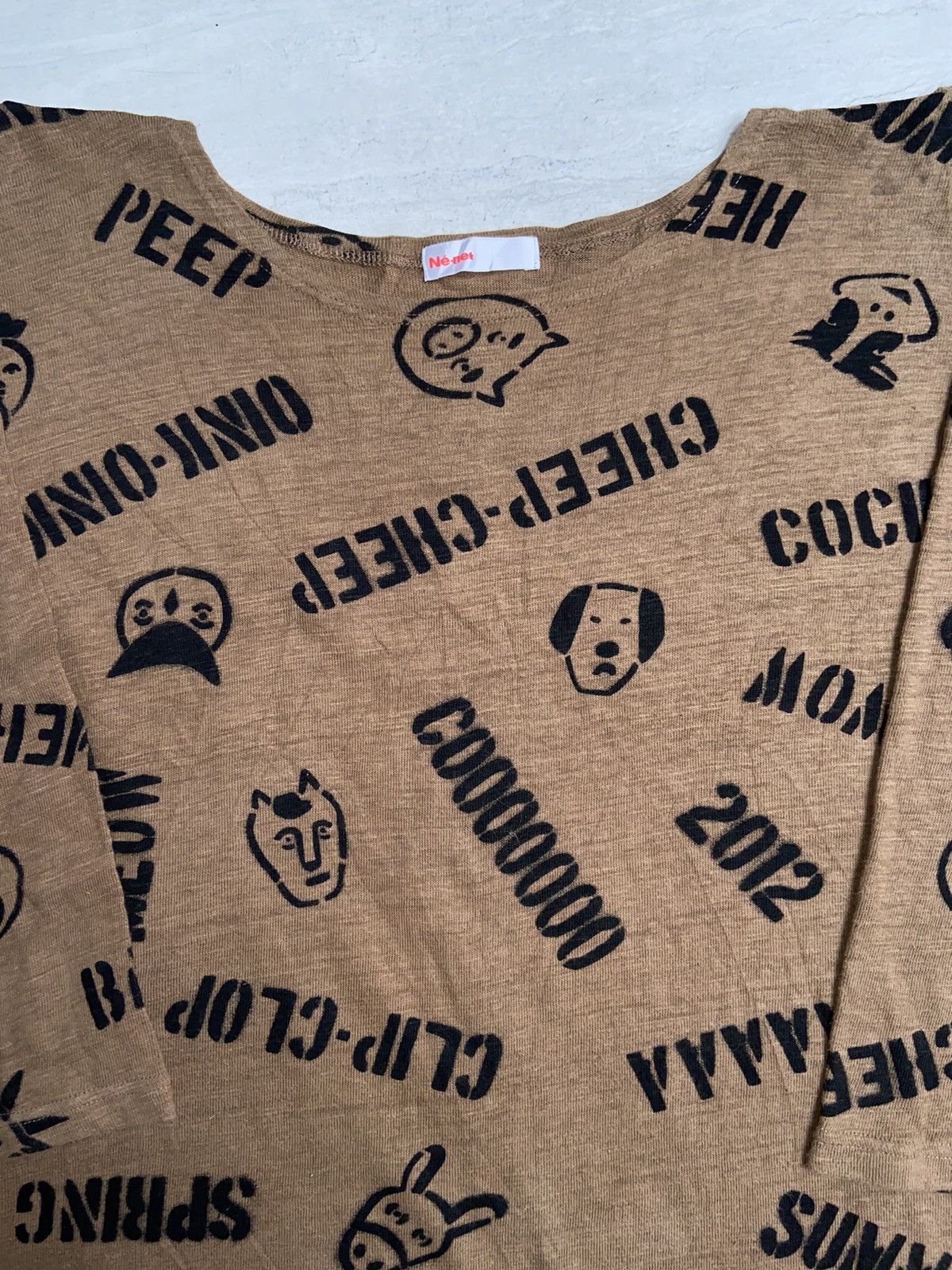 Issey Miyake × Japanese Brand × Ne-Net NE-NET Brown T-Shirt Size US XXL / EU 58 / 5 - 3 Thumbnail