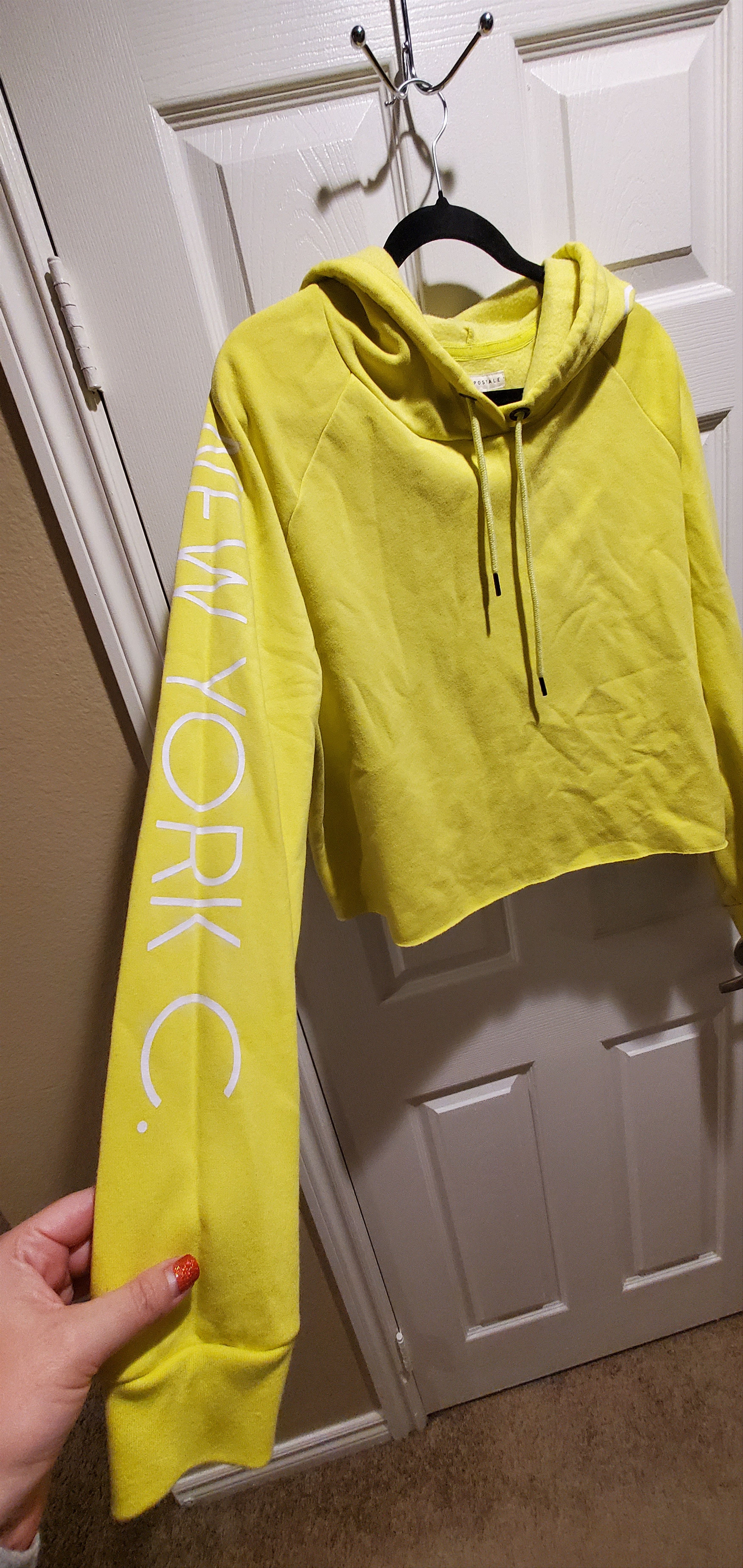 Aeropostale Yellow cropped hoodie (size xl) Size XL / US 12-14 / IT 48-50 - 3 Thumbnail