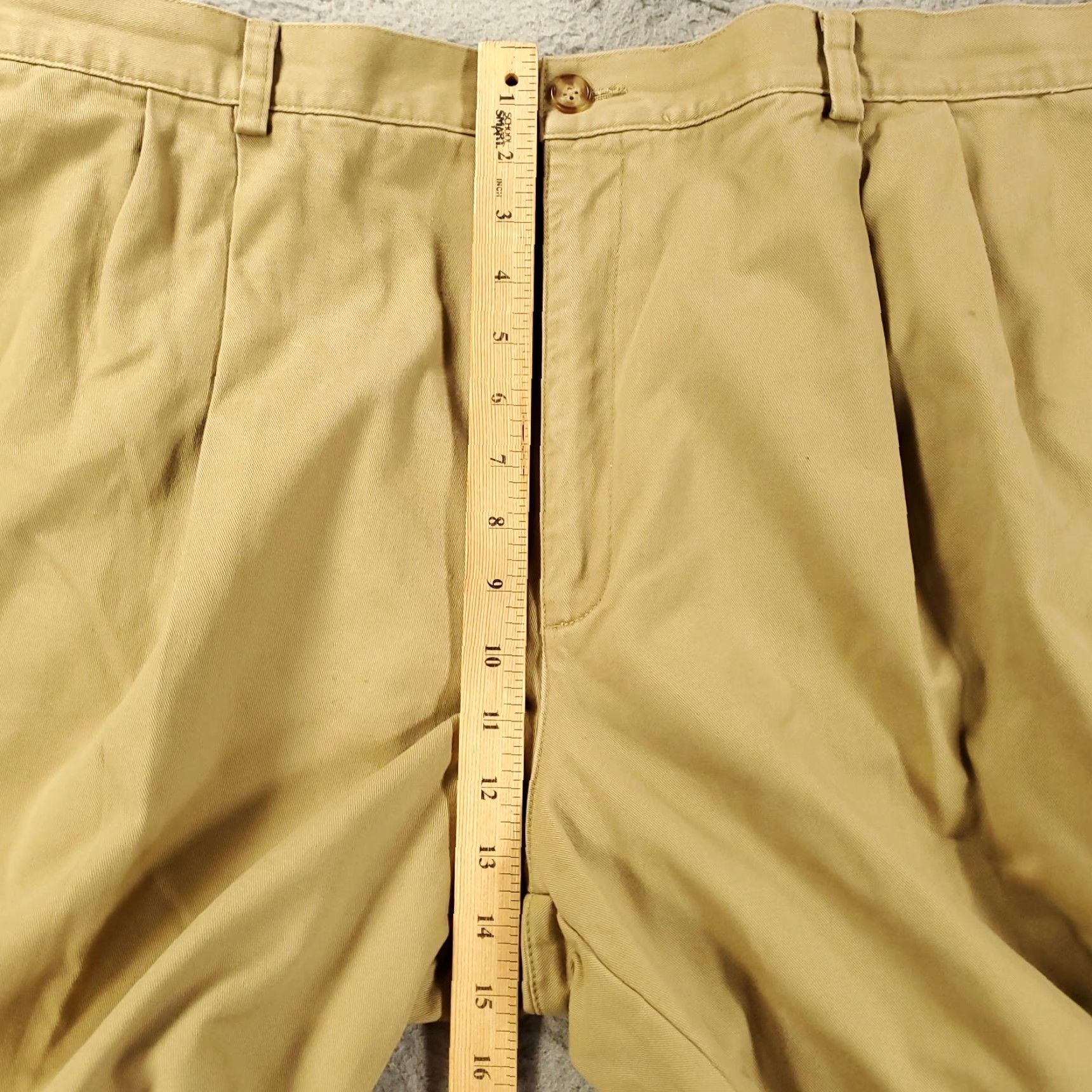 Vintage LL Bean Pant Mens 46x30 Chino Cotton Pleated Lined Comfort Waist Beige Size US 30 / EU 46 - 3 Thumbnail
