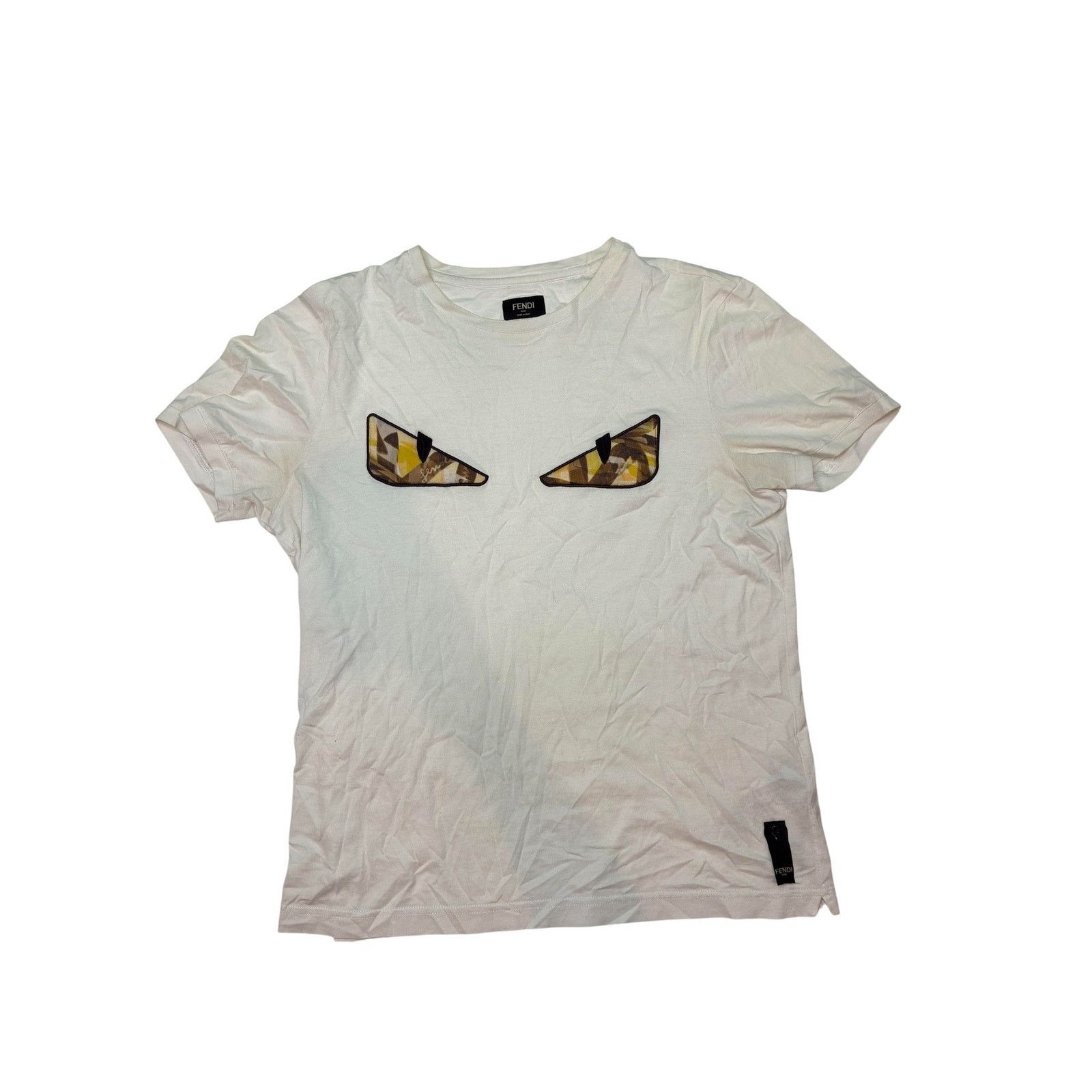 Fendi Fendi Eye Moster White Yellow Tee Size US M / EU 48-50 / 2 - 1 Thumbnail