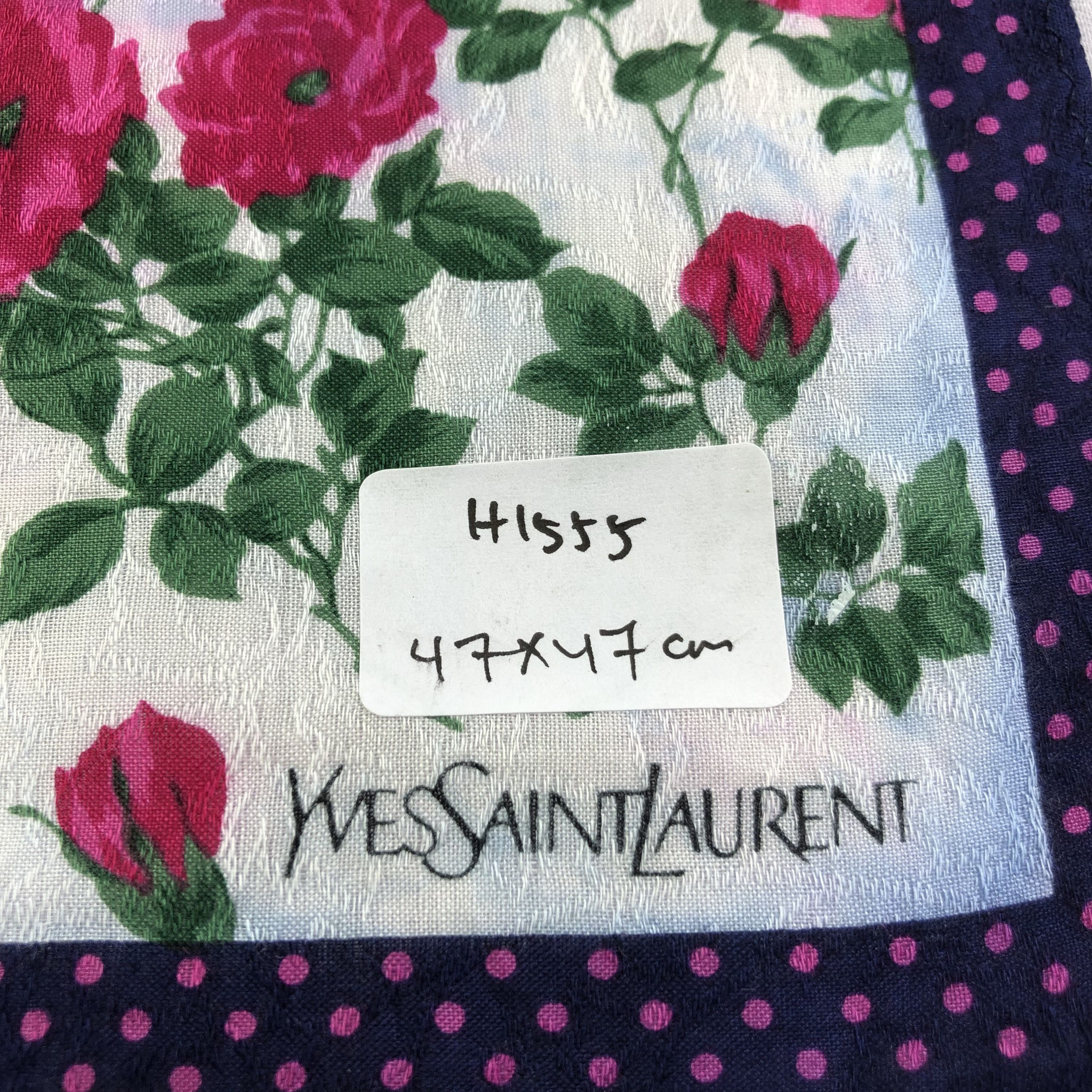 Yves Saint Laurent YSL Floral Handkerchief Neckerchief Bandana H1555 Size ONE SIZE - 10 Thumbnail
