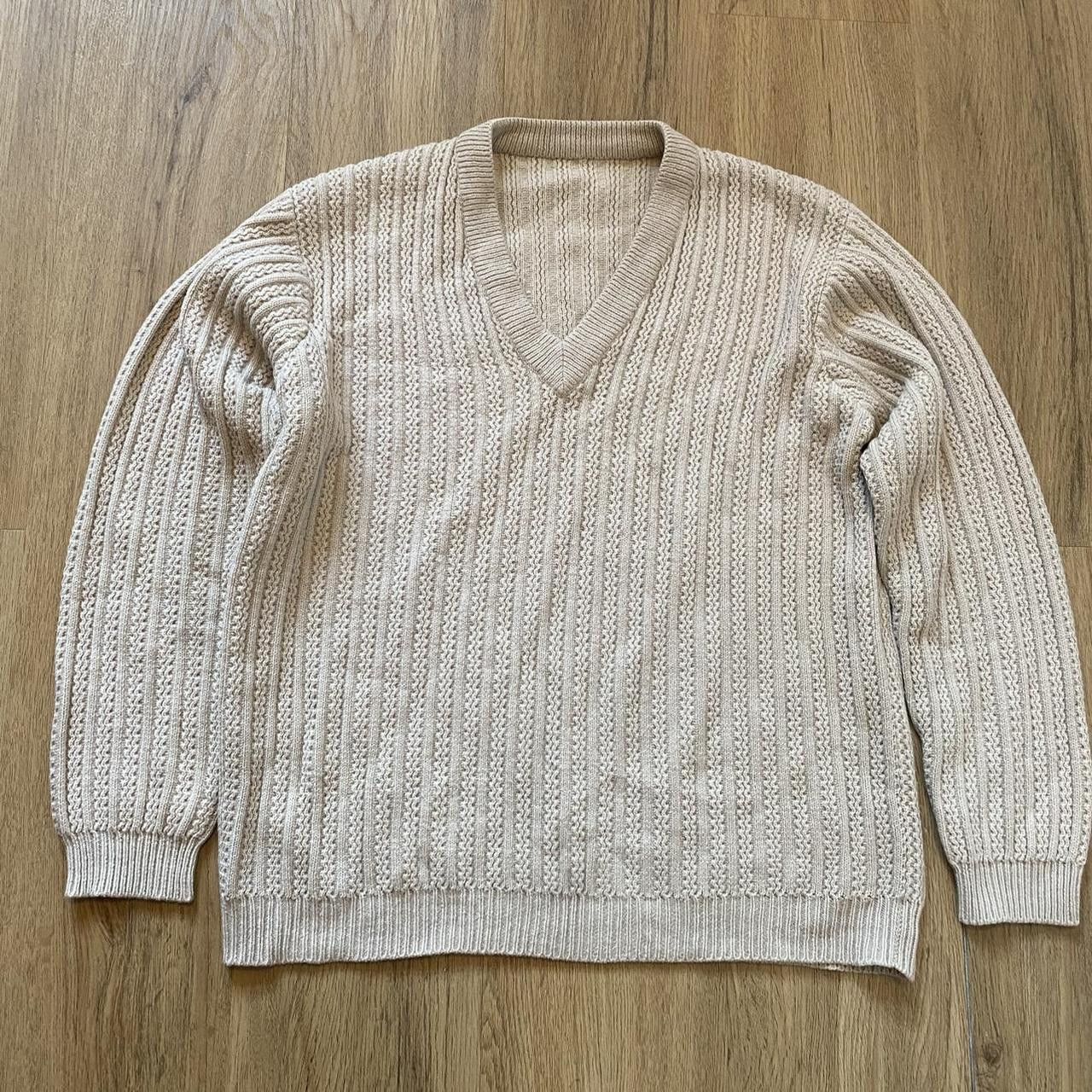 Other Cream and white knit sweater #90s Vintage Retro 90s Boxy Size US S / EU 44-46 / 1 - 1 Thumbnail