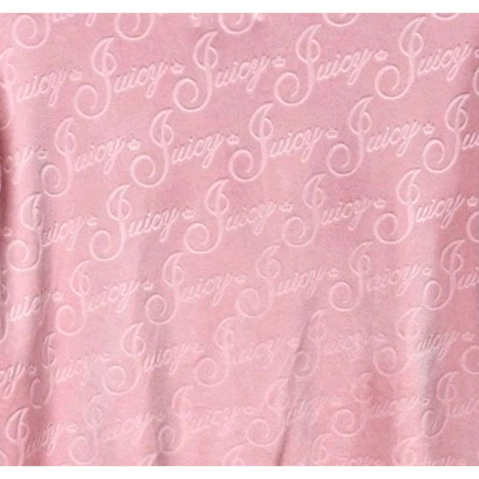 Juicy Couture VINTAGEJuicy Couture Pink Velour Full Zip Hoodie Track Jacket Womens L Velour Full Zip Logo Pattern Retro Jacket 90s Size L / US 10 / IT 46 - 6 Thumbnail