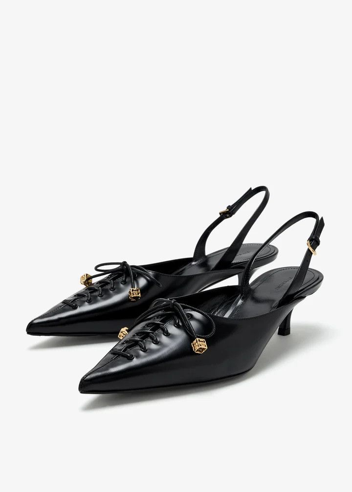 Givenchy o1n1vont0326 Lace-Up Slingback Pumps in Black Size US 6.5 / IT 36.5 - 3 Thumbnail