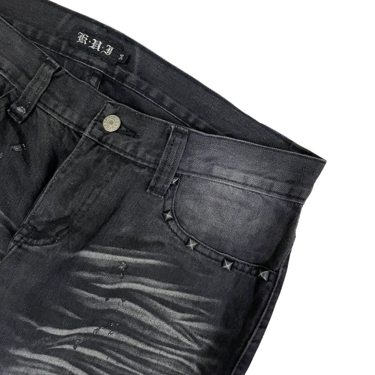 If Six Was Nine Vintage Y2K Flared Rare Faded Splatter Paint Design Size US 28 / EU 44 - 4 Thumbnail