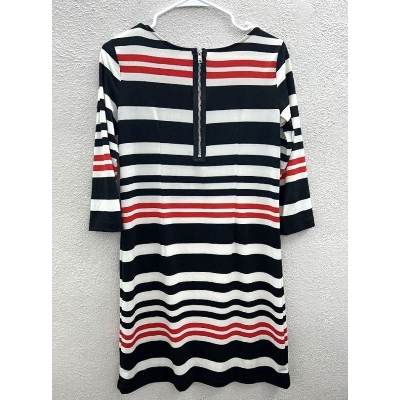 Vintage Womens HAANI Striped 3/4 Sleeve Dress Size Small Knee Length Black Size S / US 4 / IT 40 - 7 Thumbnail