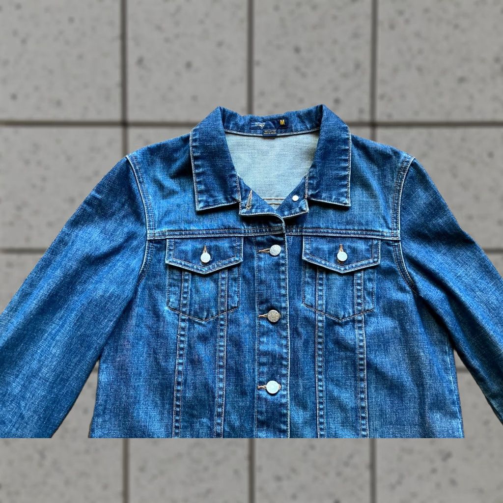 J.Crew J.CREW Denim Jacket Womens Size M Blue Trucker Jean Classic Jacket Clothing City Casual Mens? Ladies? Size 32" / US 10 / IT 46 - 1 Thumbnail