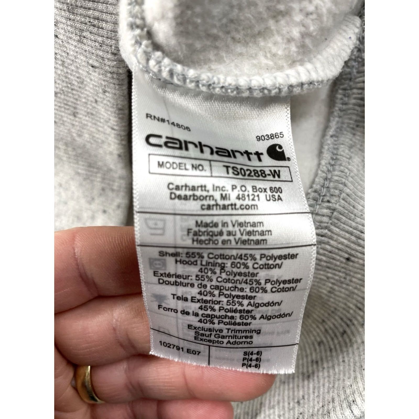 Carhartt VINTAGE Carhartt Clarksburg Hoodie Sweatshirt Womens Small Gray 102791 Logo Pockets Hooded Lined Fleece Pullover Regex? Size S / US 4 / IT 40 - 6 Thumbnail